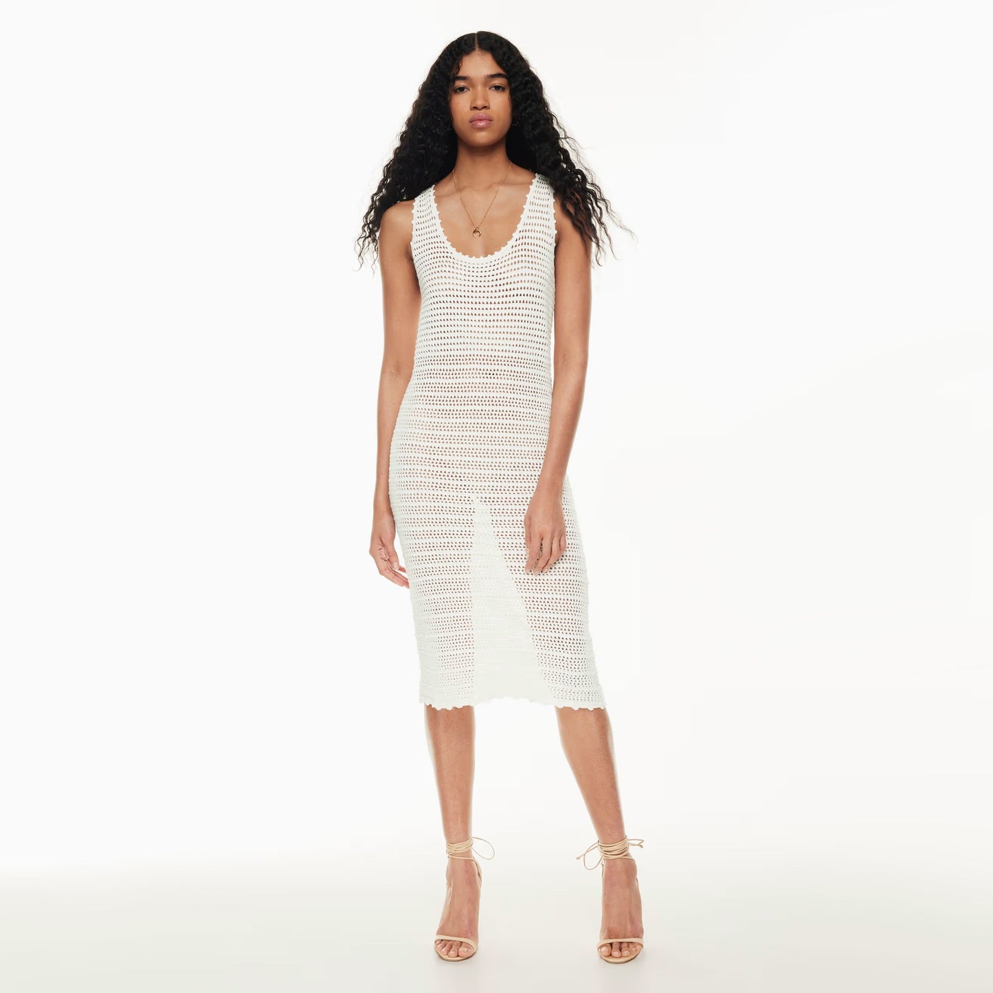 Wilfred "Ephron" Crochet Midi Dress in White, size XXS (fits like XS/S)