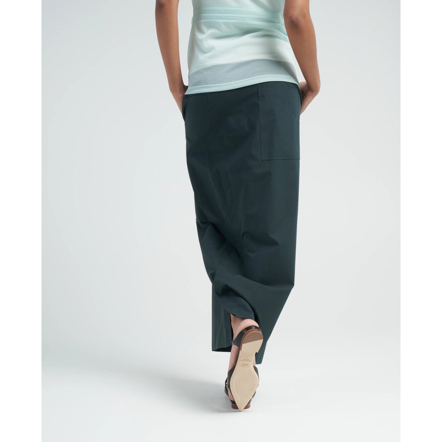 Tibi Arun Suiting Maxi Skirt in Hazel Green, size 14