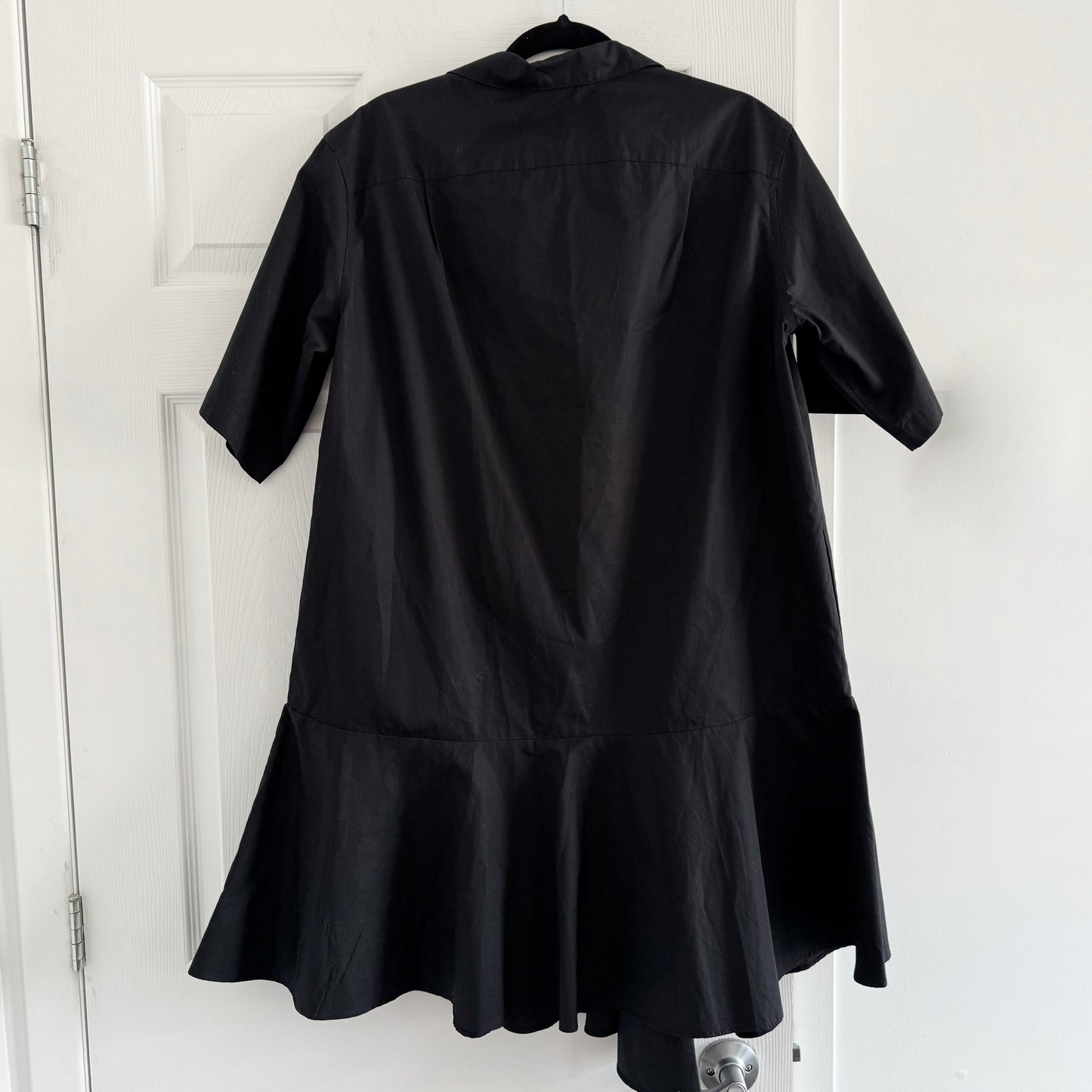 Aspesi Abito Mod Short Ruffle Dress in Black, Size 40 (Fits size S-M)