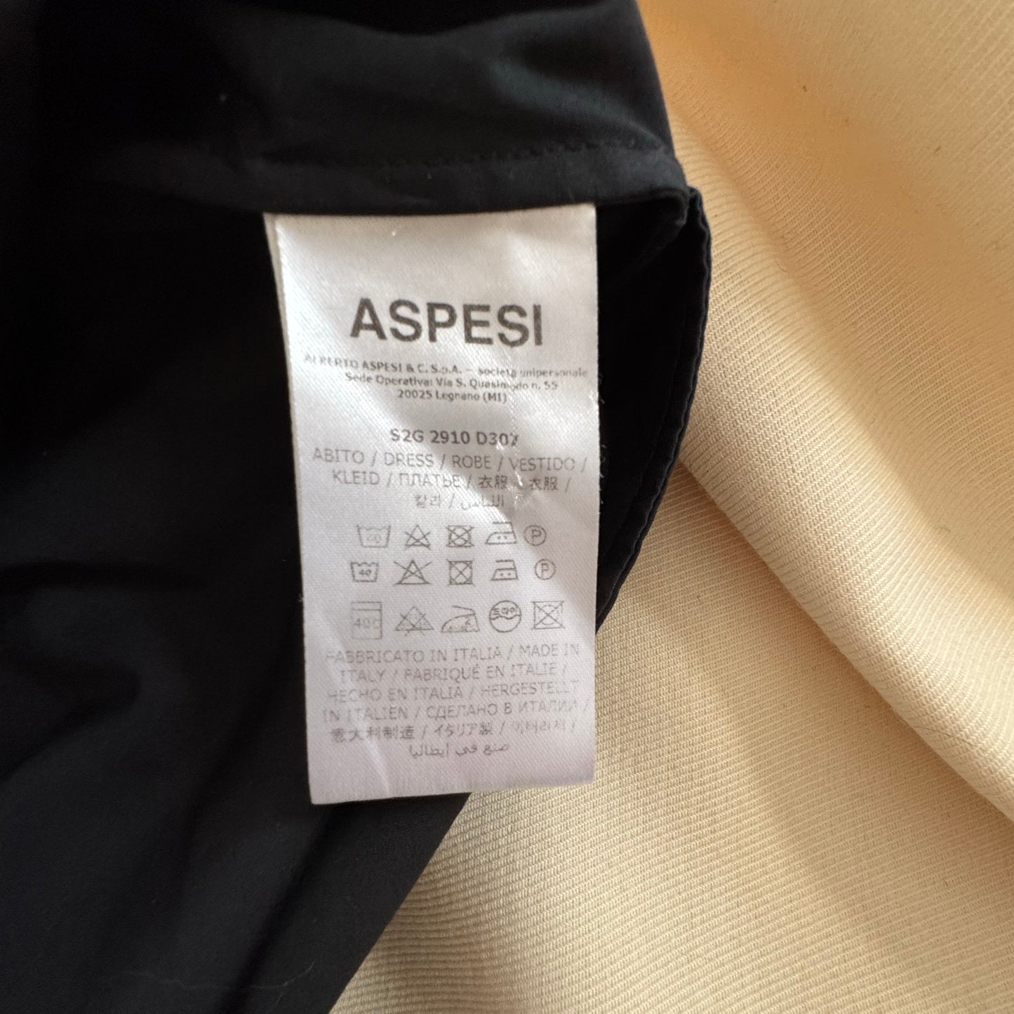 Aspesi Abito Mod Short Ruffle Dress in Black, Size 40 (Fits size S-M)