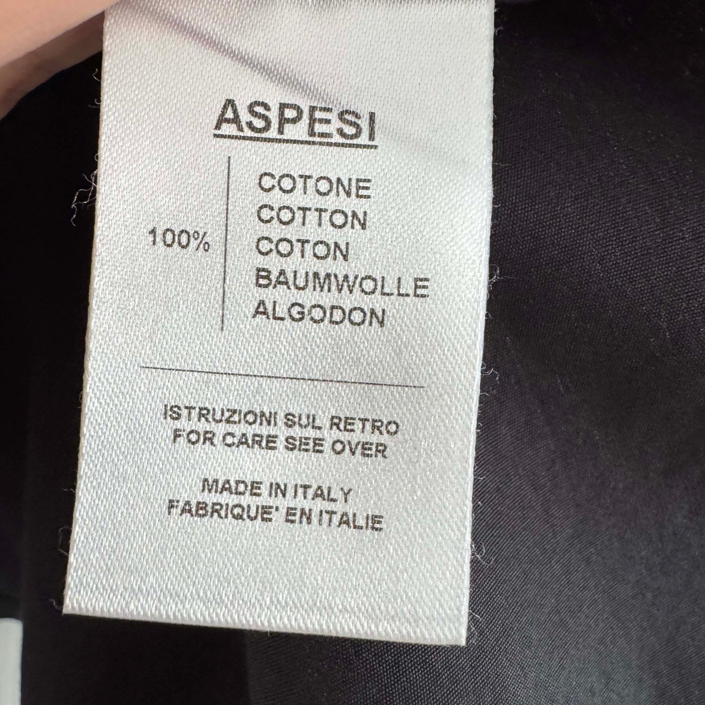 Aspesi Boxy Poplin Shirt in Black, size Medium