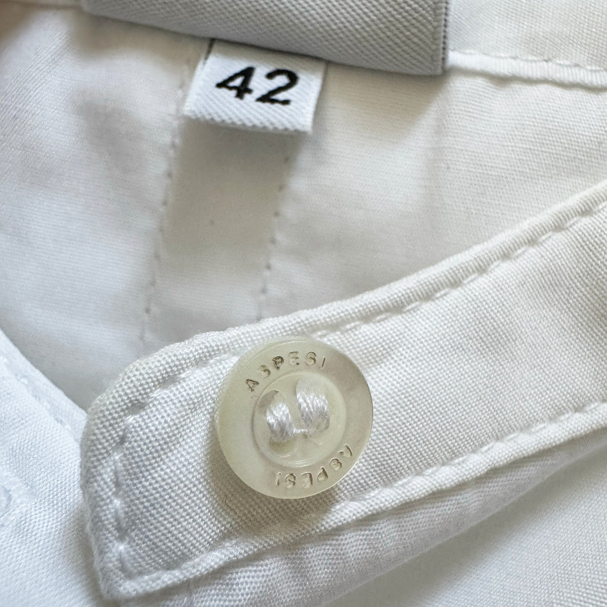 Aspesi Short Sleeve Poplin Shirt in White, size 42 (about a medium)