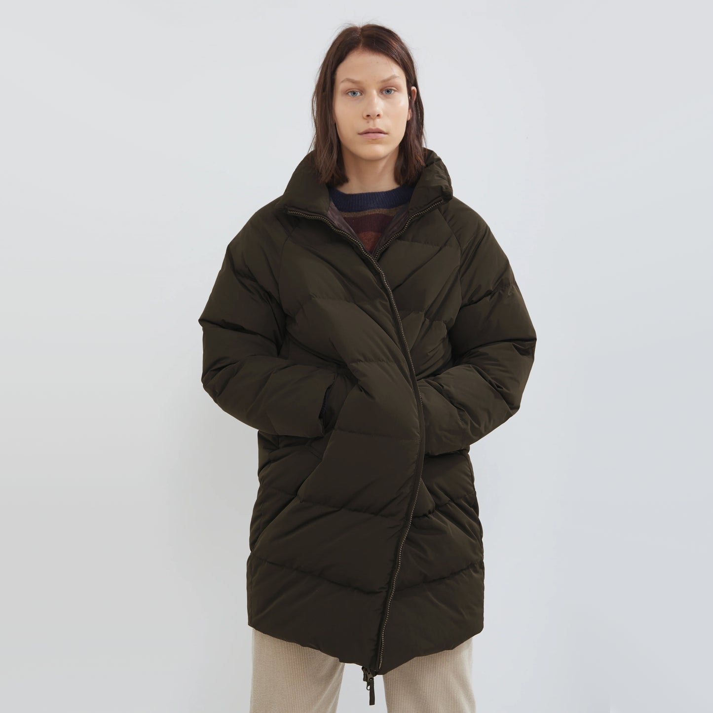 Aspesi "Verdesca" Puffer Coat in Khaki, size Small