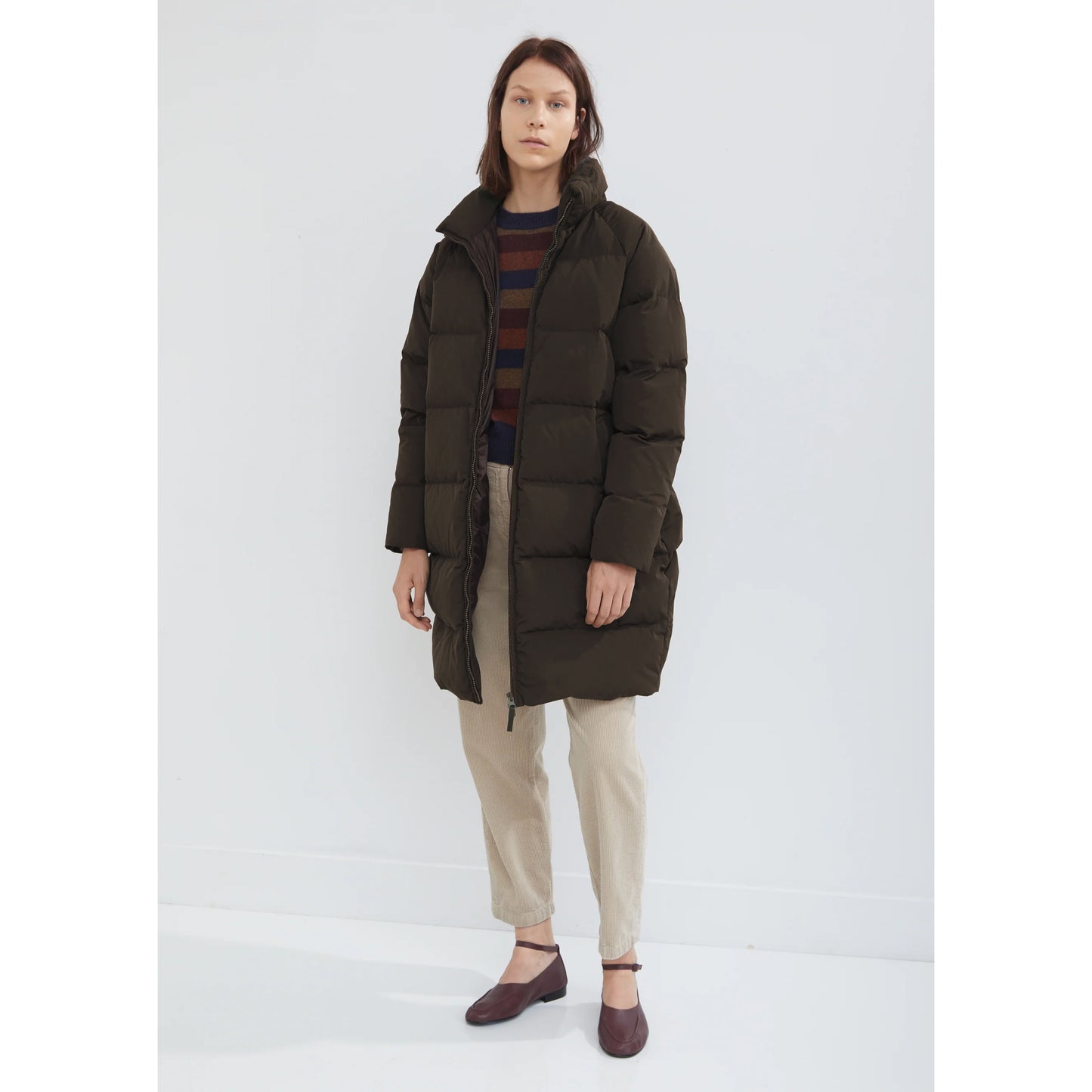 Aspesi "Verdesca" Puffer Coat in Khaki, size Small