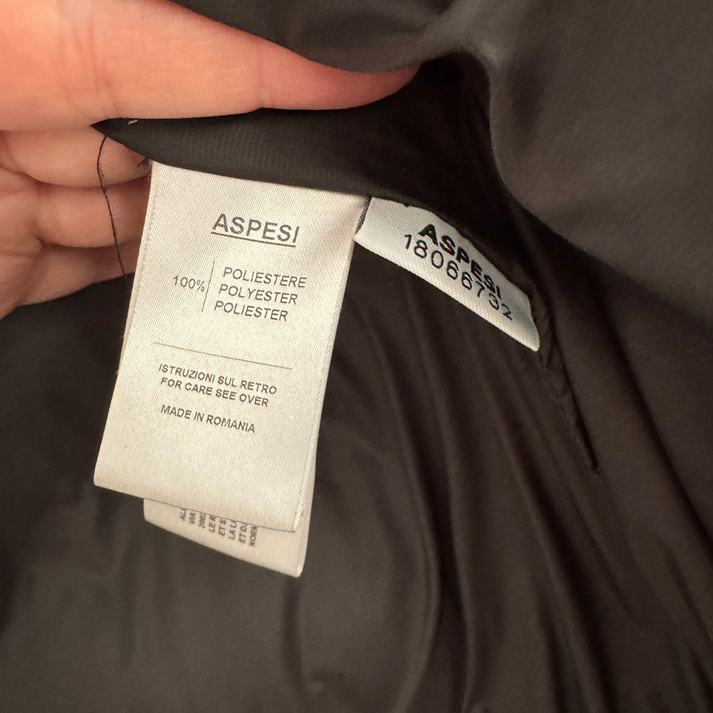 Aspesi "Verdesca" Puffer Coat in Khaki, size Small