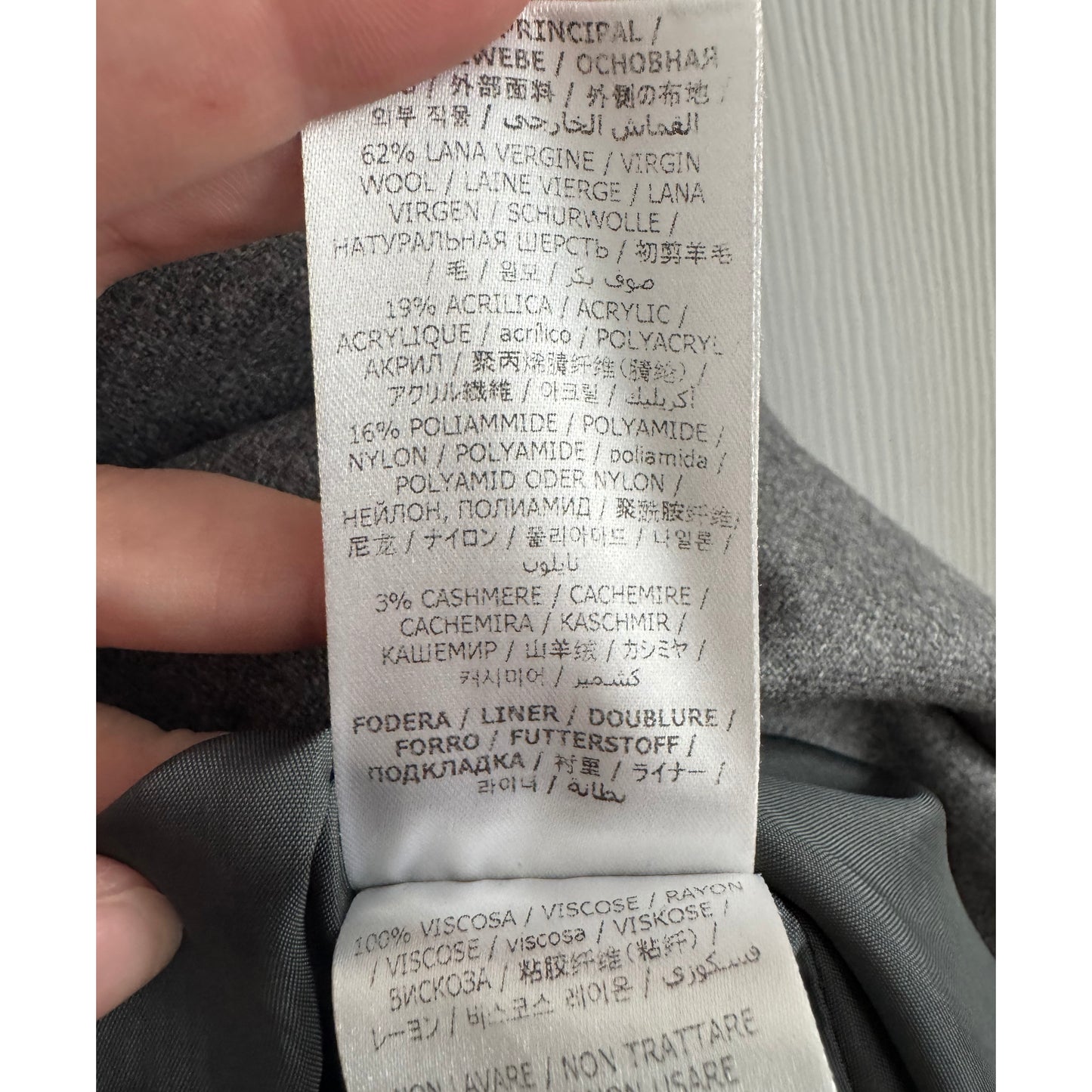 Aspesi Short Sleeve Wool Dress in Grey, size 46 (fits size 14)