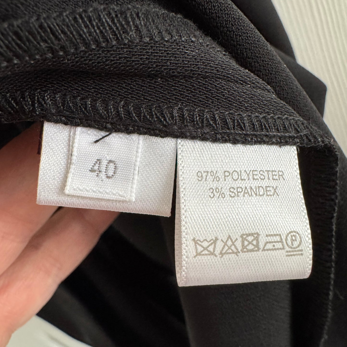 Atea Oceanie Black Crepe Belted Dress, size 40 (Fits size 6 ish)