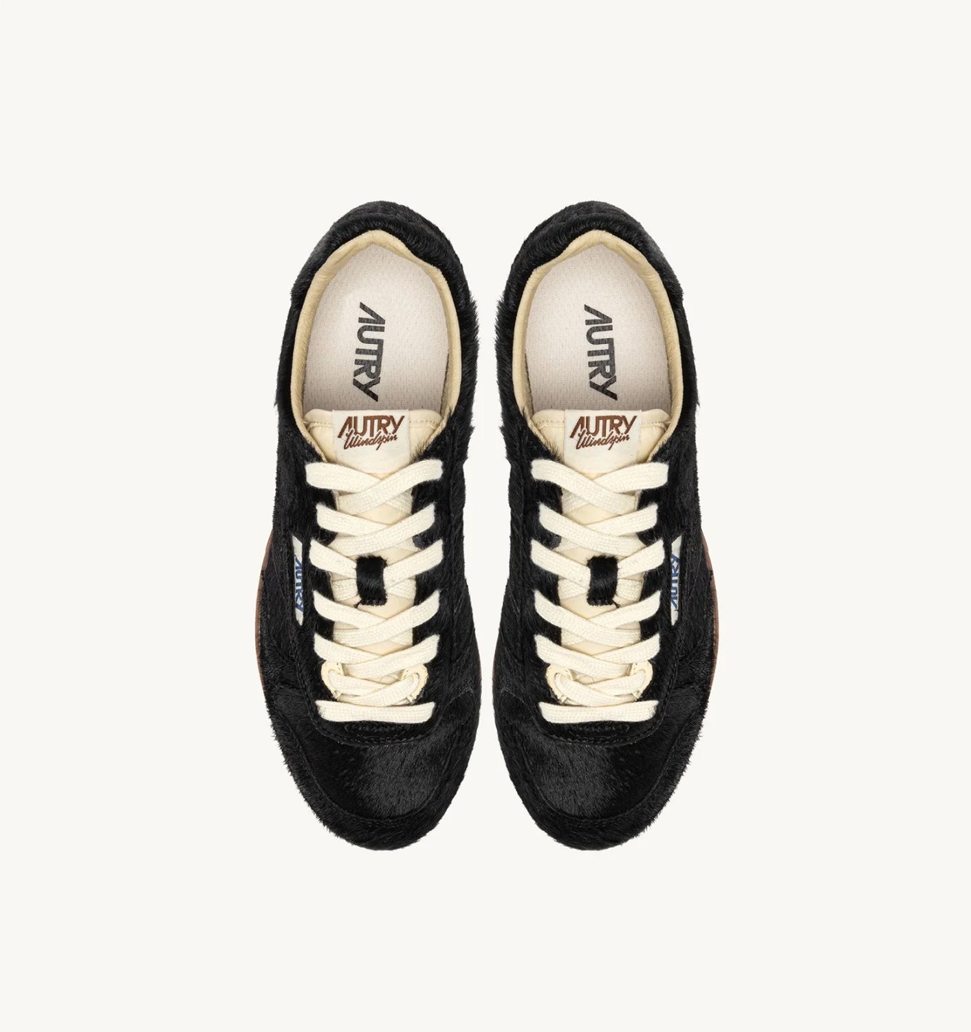 Autry "Windspin" Pony Hair Sneakers in Black, size 38