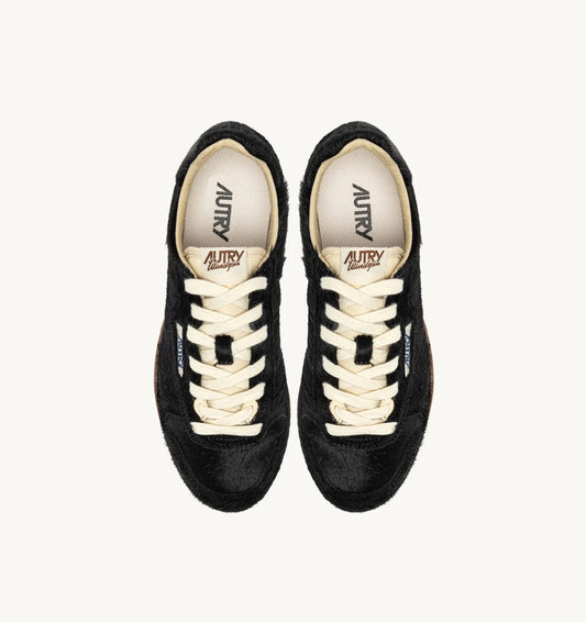 Autry "Windspin" Pony Hair Sneakers in Black, size 38