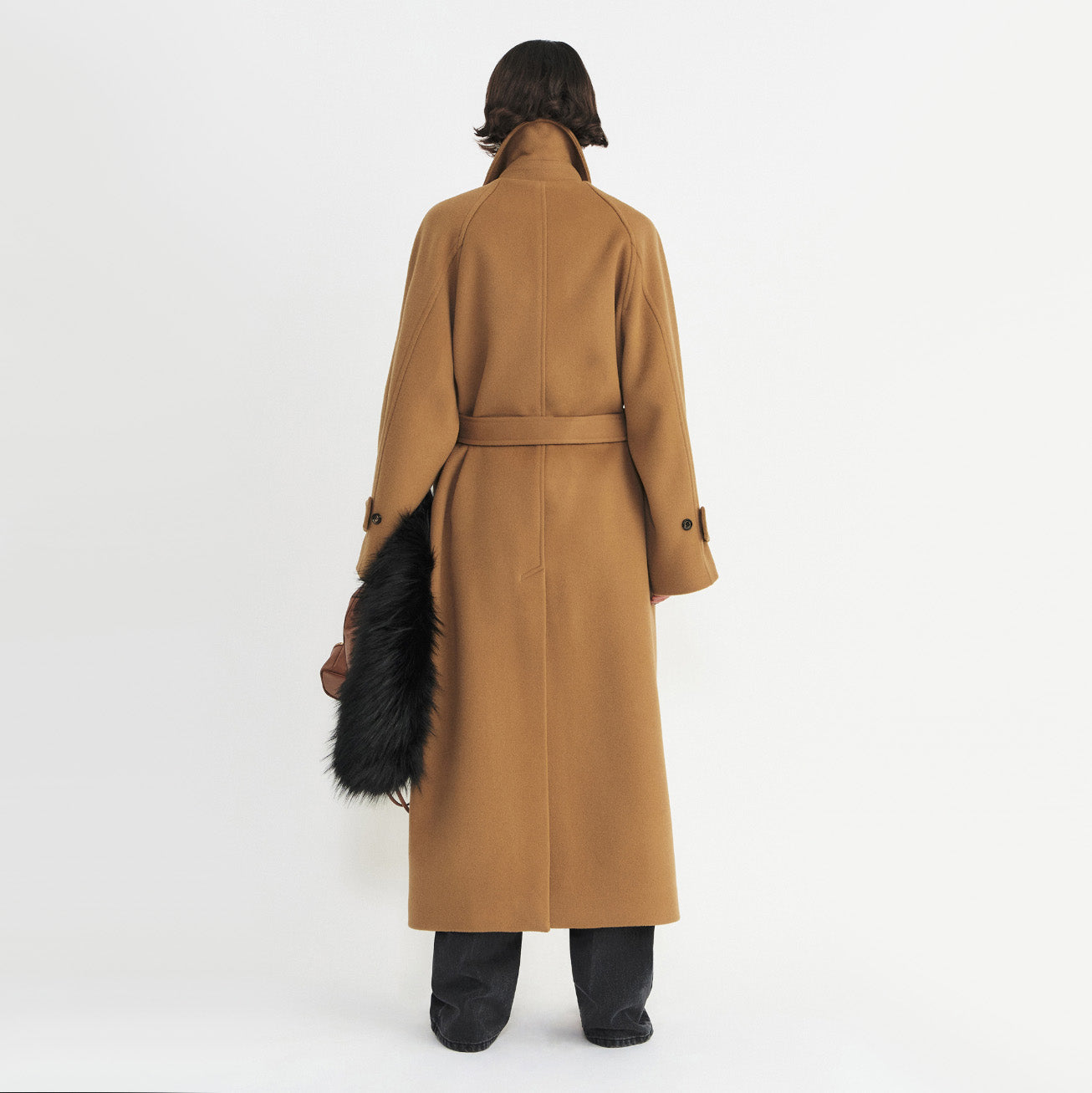 Gabriel Lee Double Breasted Coat in Camel, size Small