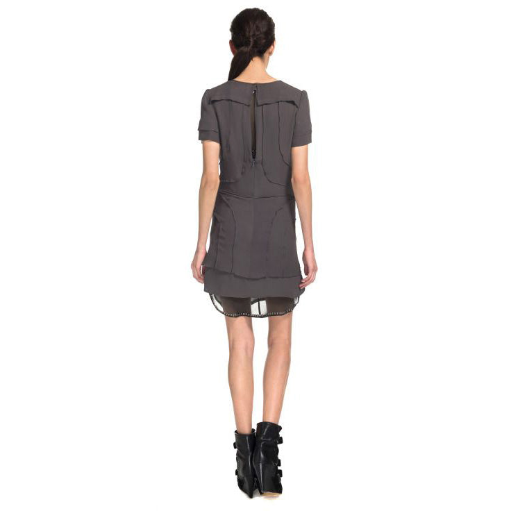 Isabel Marant "Madlyn" grey silk seamed mini dress, size 36 (fits size 0/2)