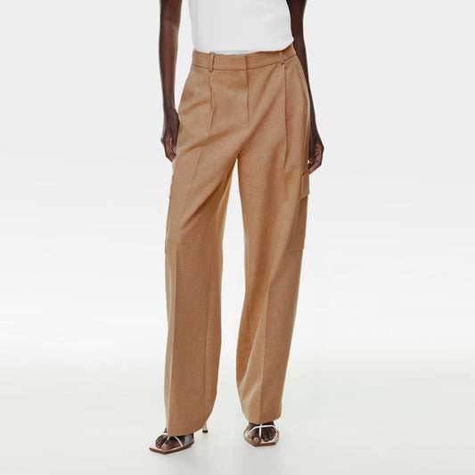Babaton "Bader" Cargo Pant in "Heather Constant Camel", size 10 (fits 8?)