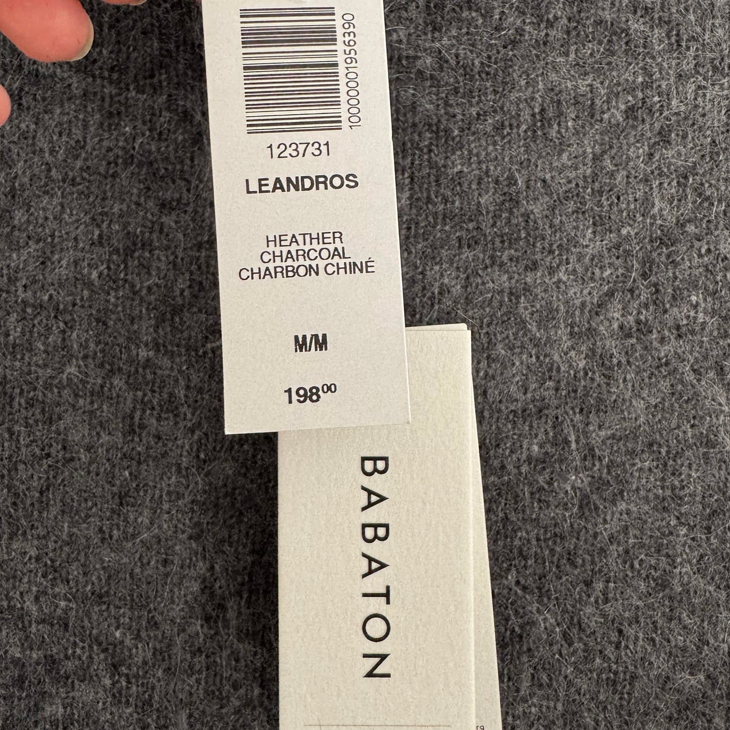 Babaton "Leandros" Wool/Cashmere Sweater in Grey, size Medium