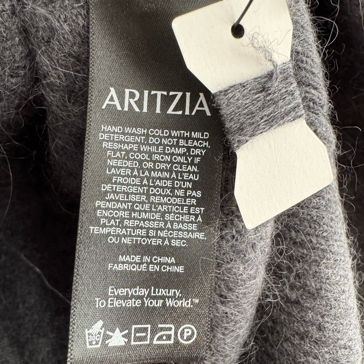 Babaton "Leandros" Wool/Cashmere Sweater in Grey, size Medium