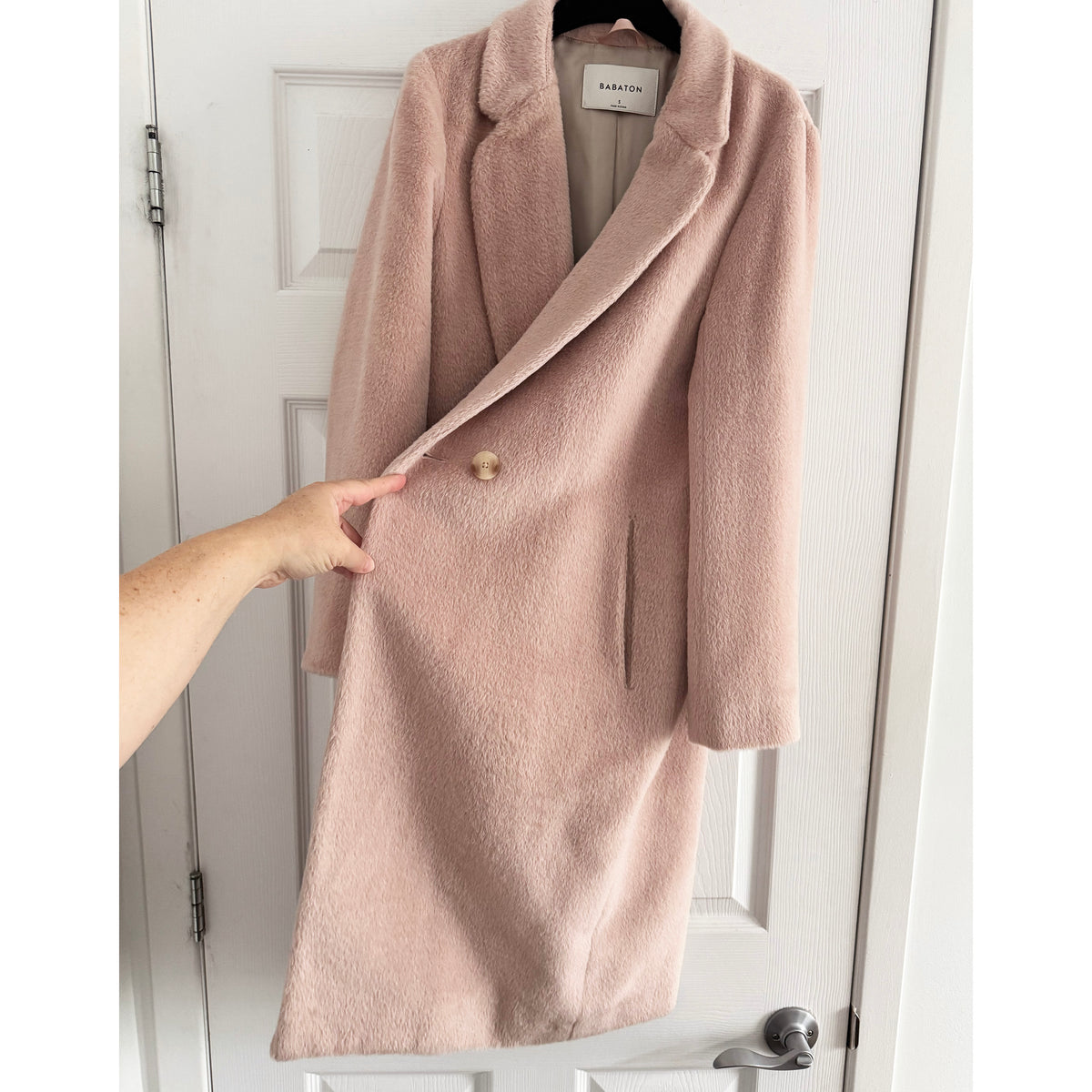 Babaton "Stedman" Alpaca/Wool Coat in Pink, size Small