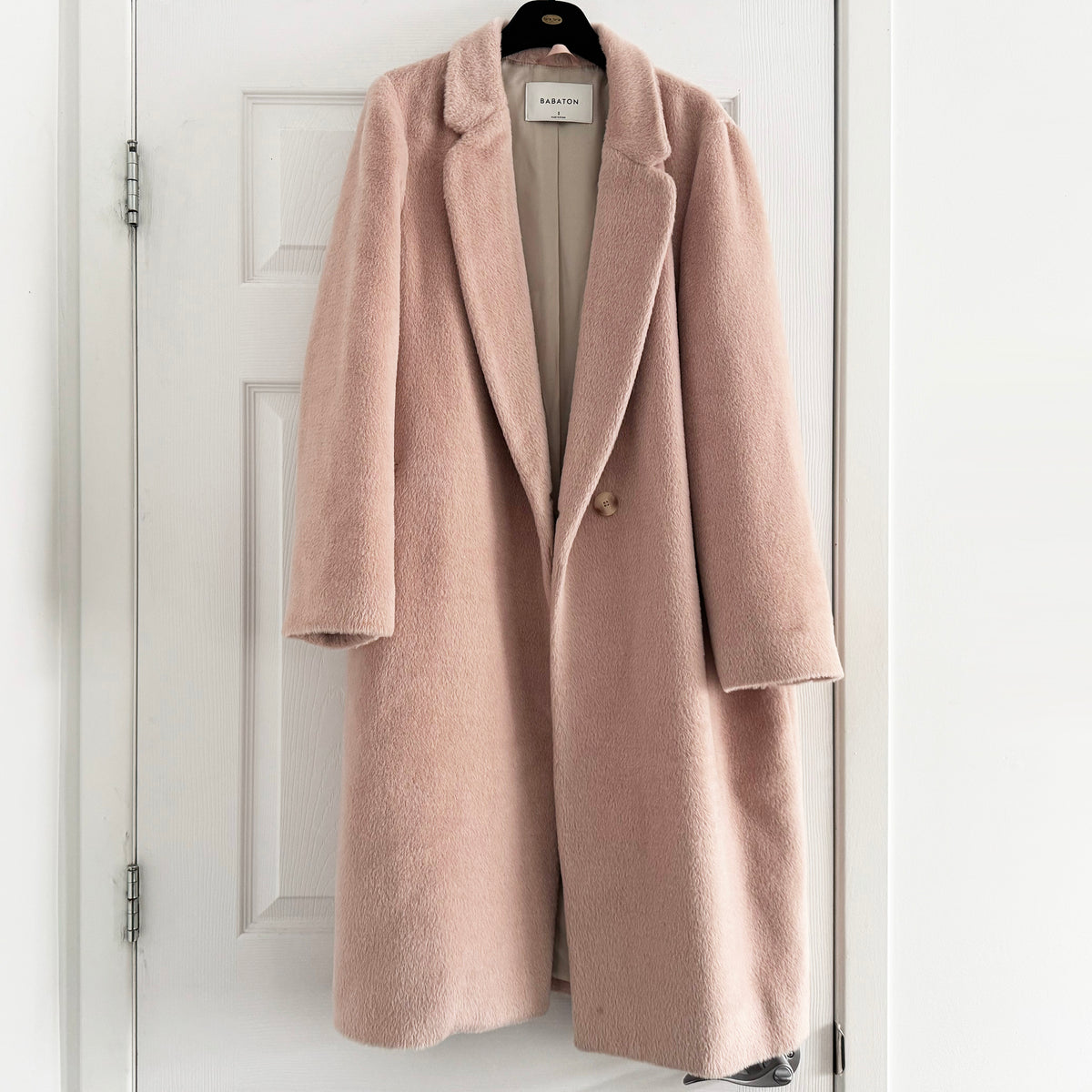 Babaton "Stedman" Alpaca/Wool Coat in Pink, size Small