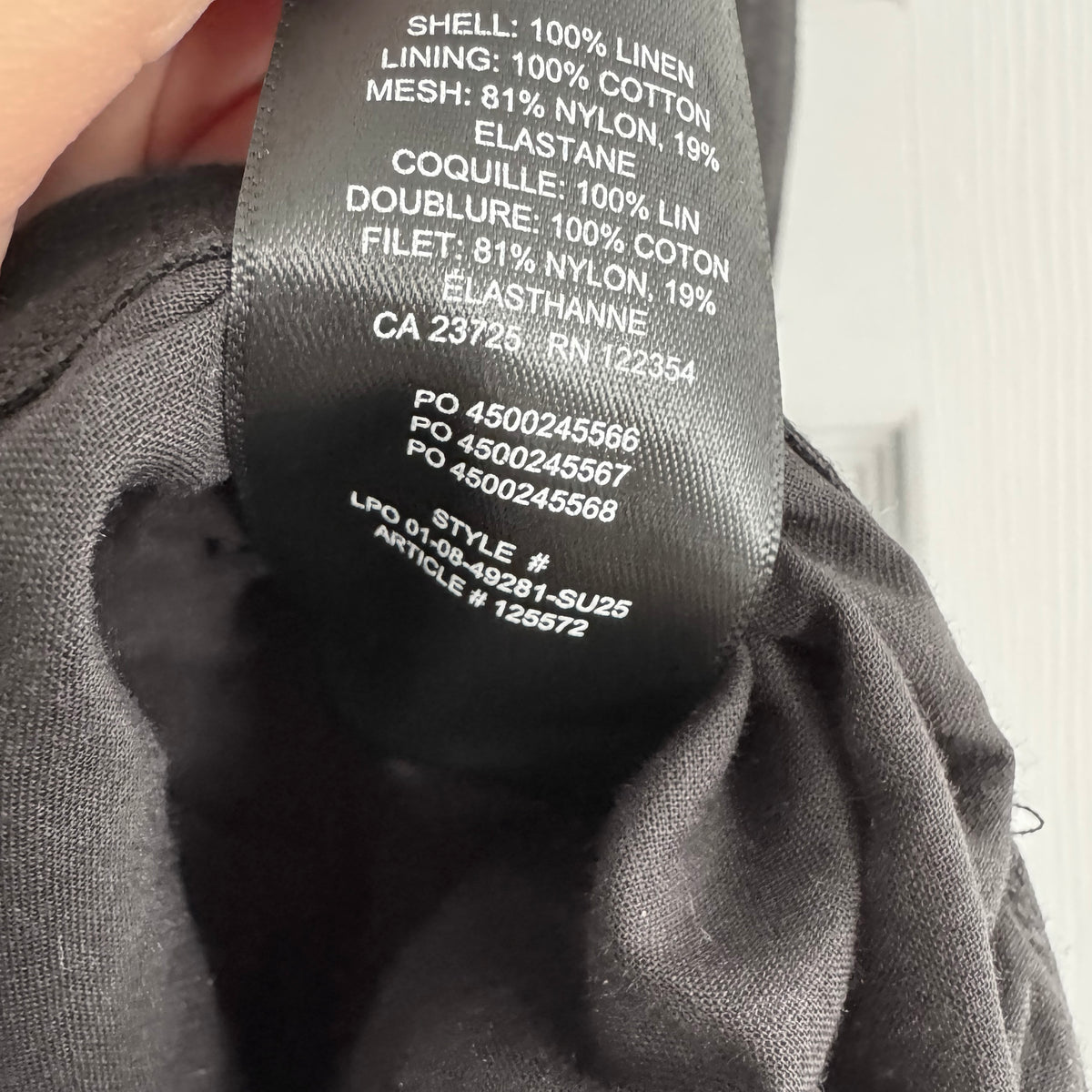 Babaton "Fitzgerald" Linen Dress in Black, size Small