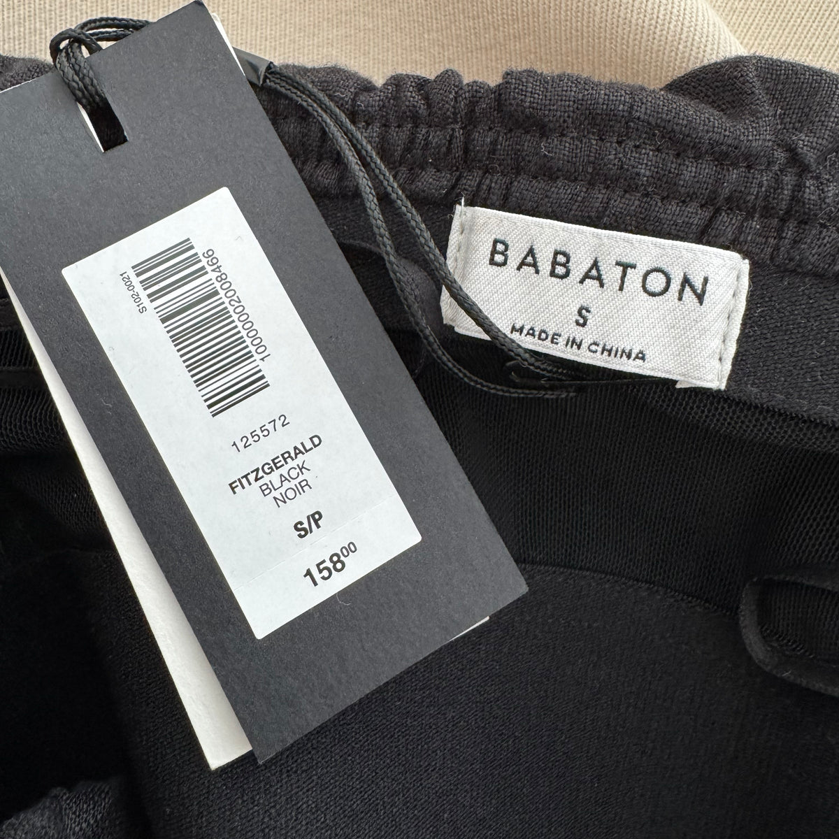 Babaton "Fitzgerald" Linen Dress in Black, size Small