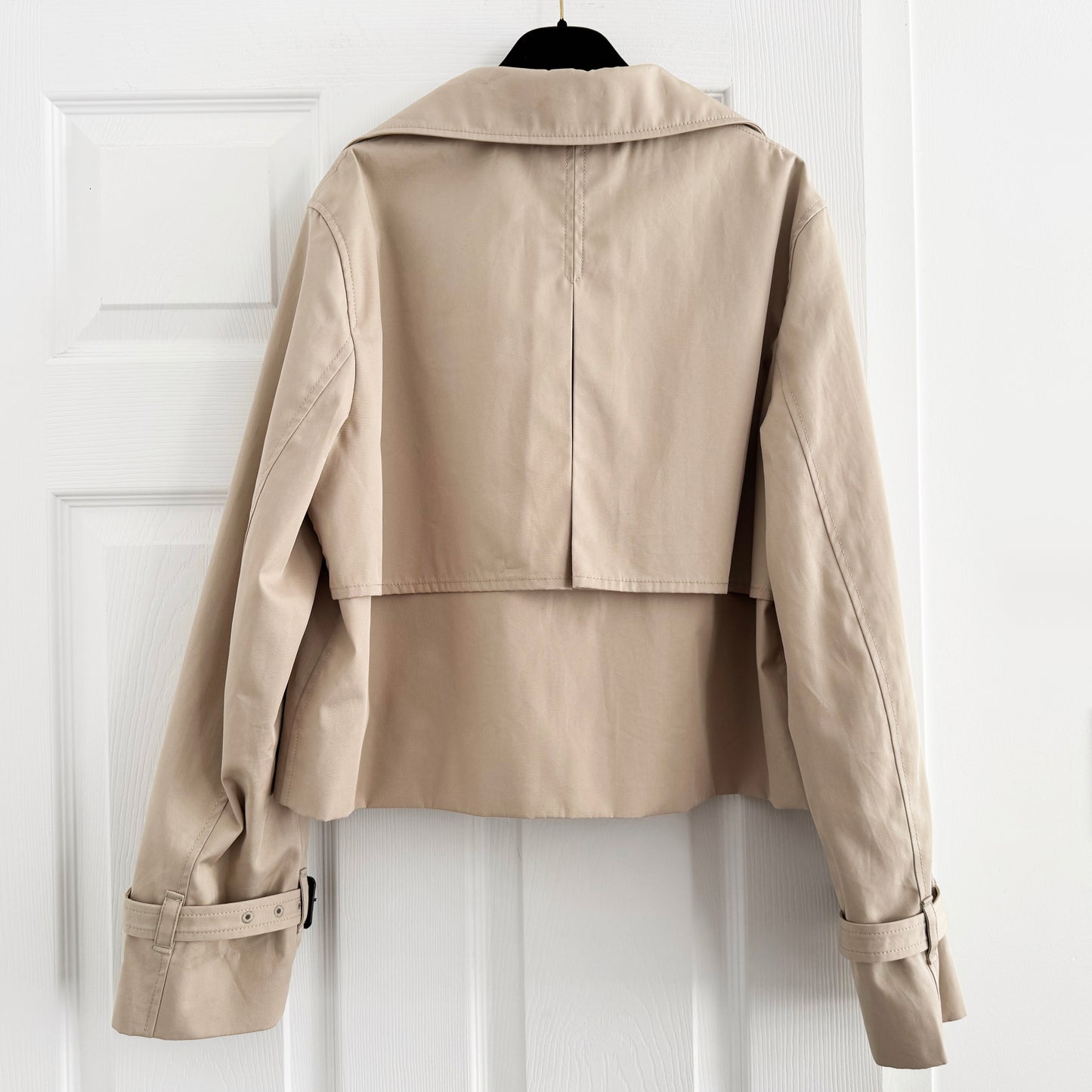 Babaton "Esquire" Short Trench Coat in Beige, size Small