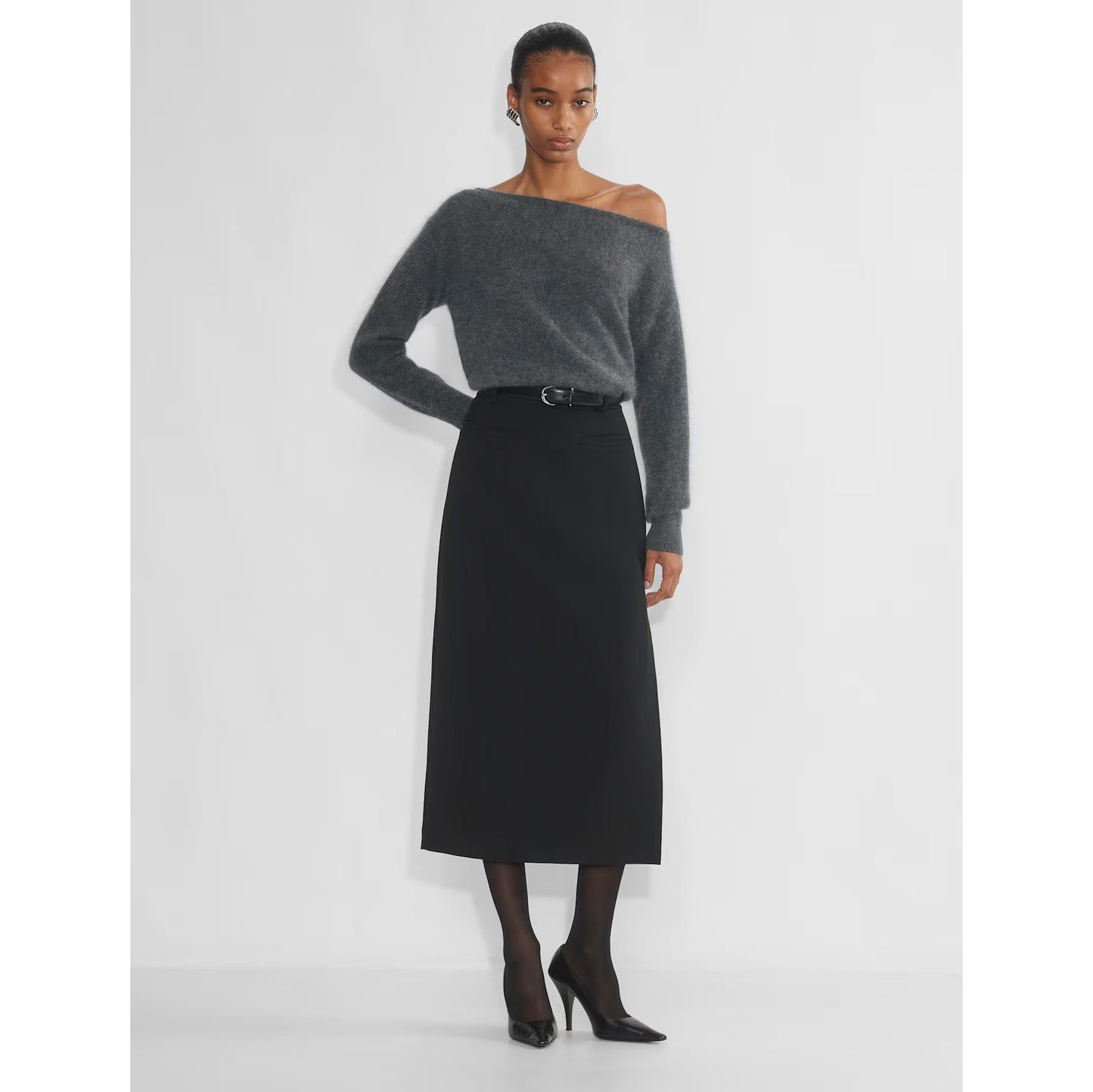 Babaton "Leandros" Wool/Cashmere Sweater in Grey, size Medium