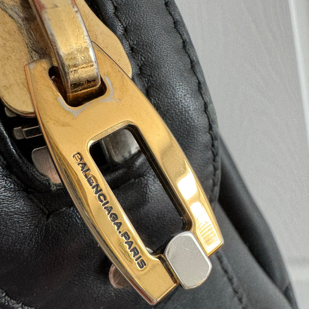 Balenciaga Joint Leather Shoulder Bag in Black