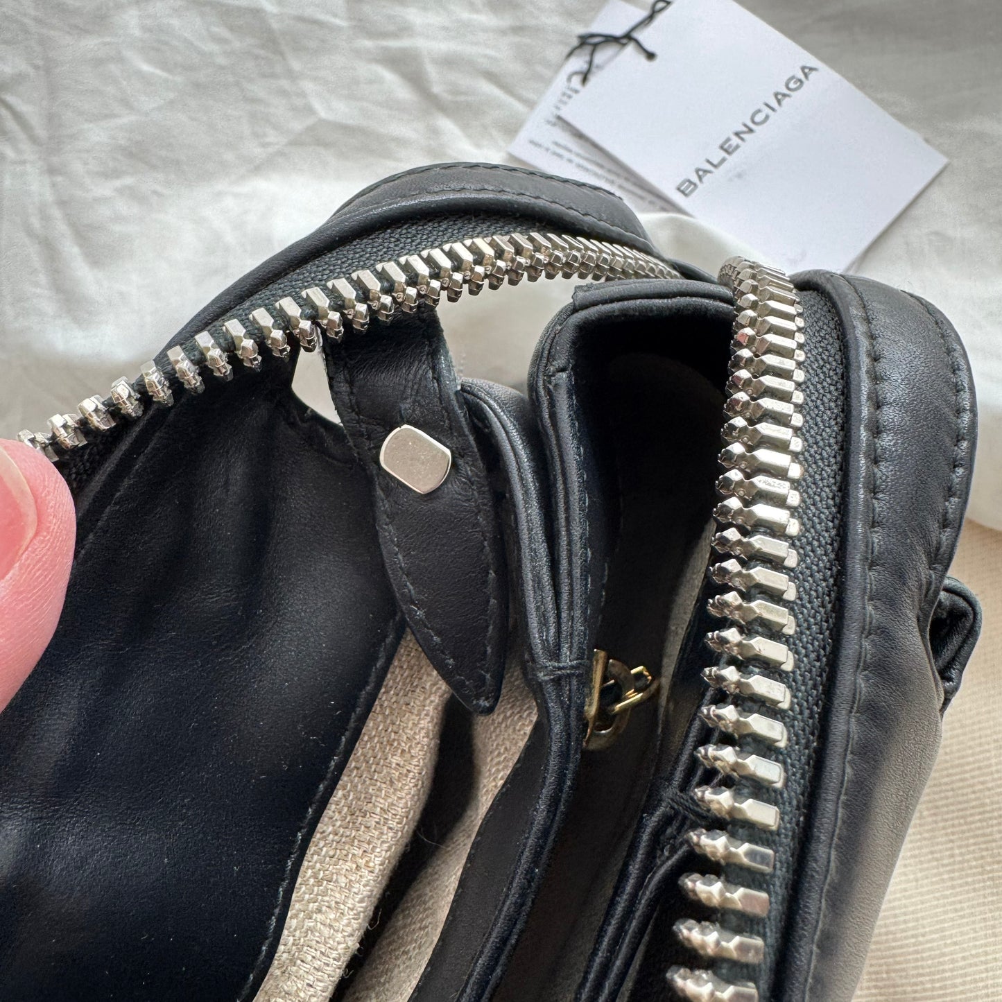 Balenciaga Joint Leather Shoulder Bag in Black
