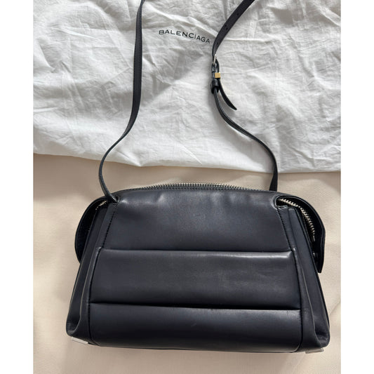 Balenciaga Joint Leather Shoulder Bag in Black