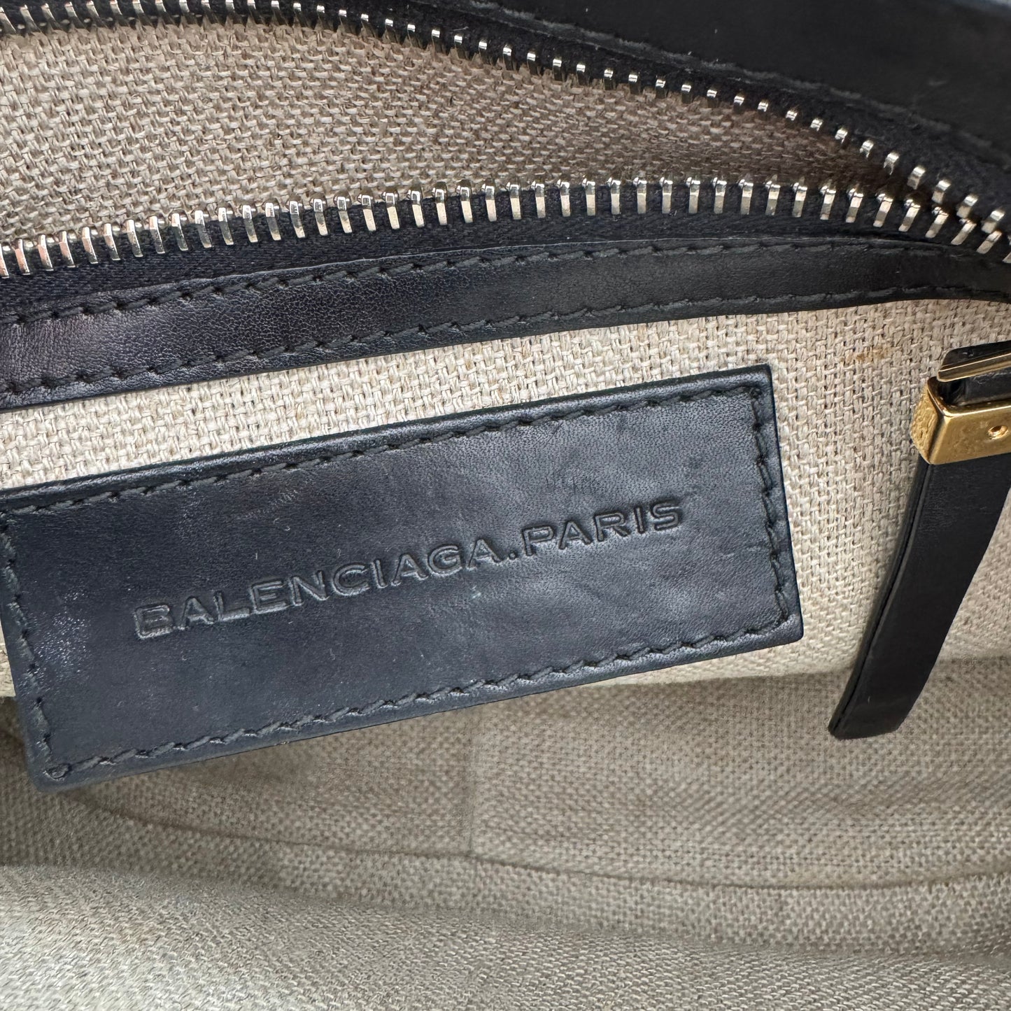 Balenciaga Joint Leather Shoulder Bag in Black