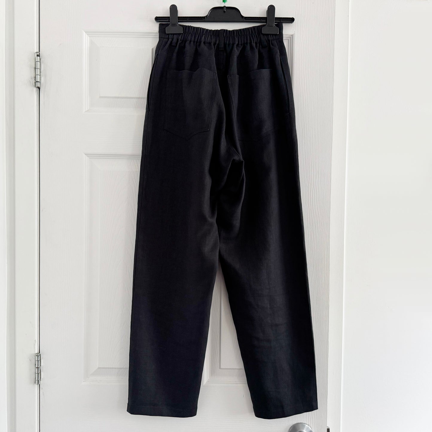 Balm Wears High Waisted Linen Pants in Black, size Small