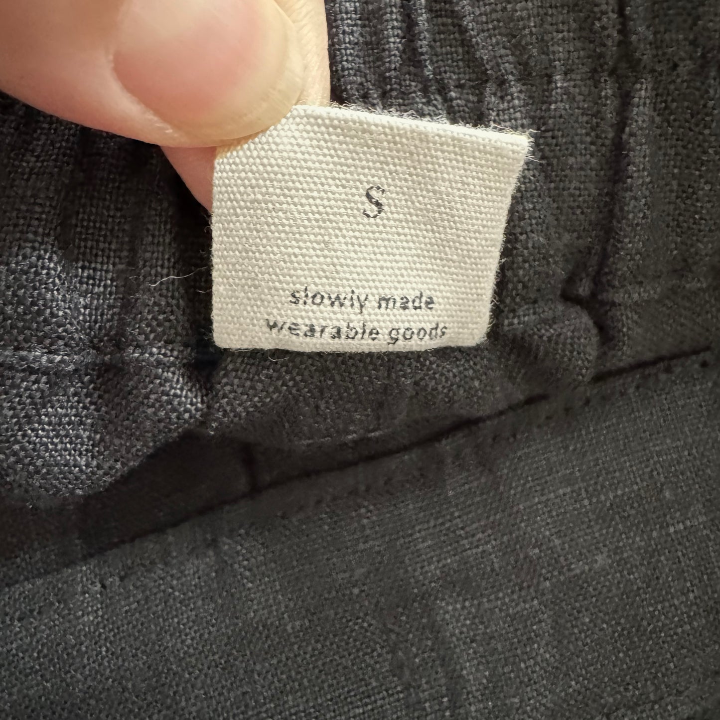 Balm Wears High Waisted Linen Pants in Black, size Small