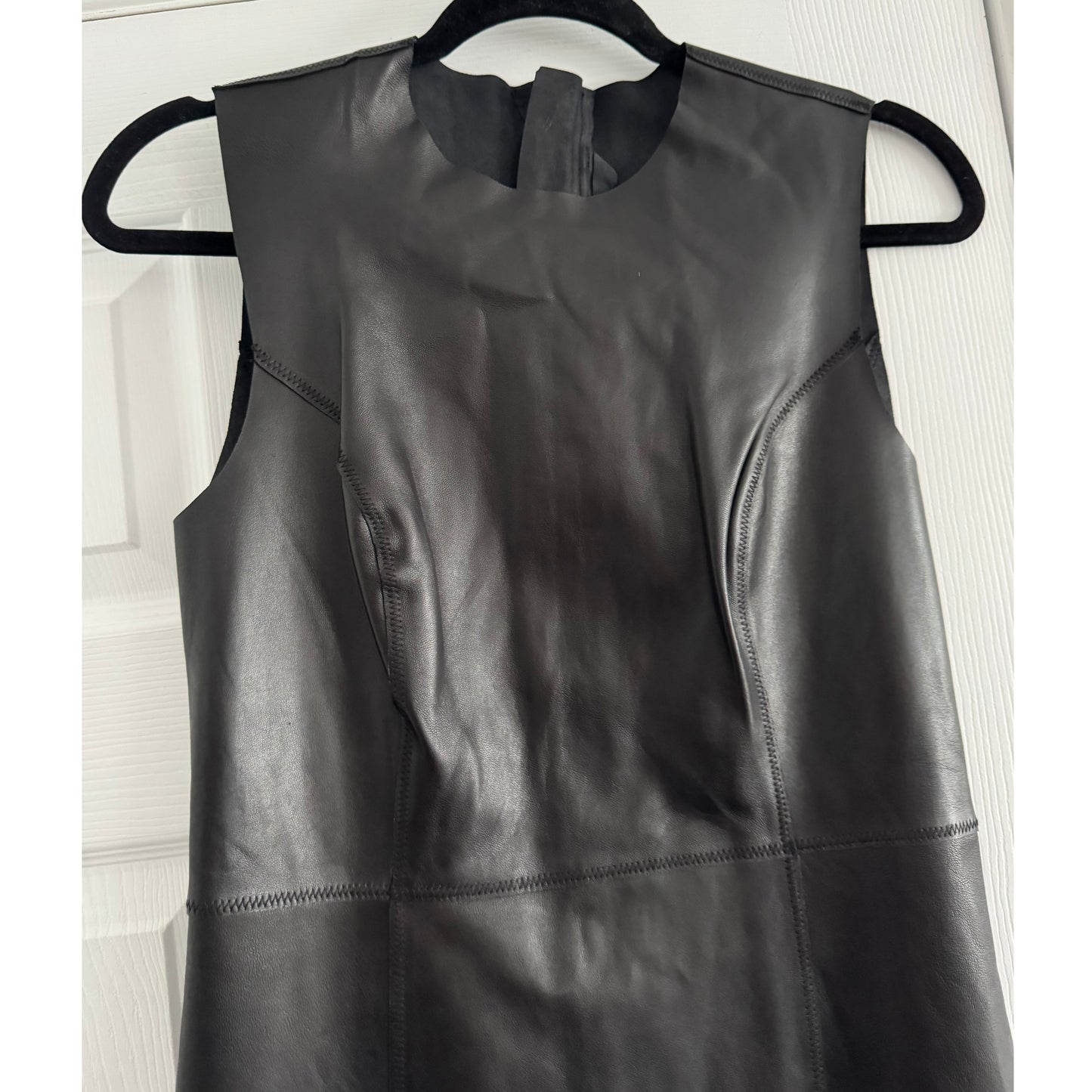 Banana Republic "Ines" Leather Maxi Dress in Black, size XS