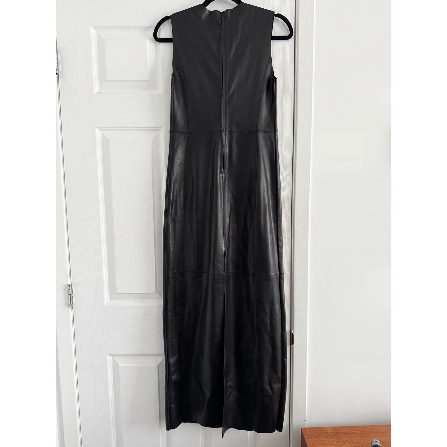 Banana Republic "Ines" Leather Maxi Dress in Black, size XS