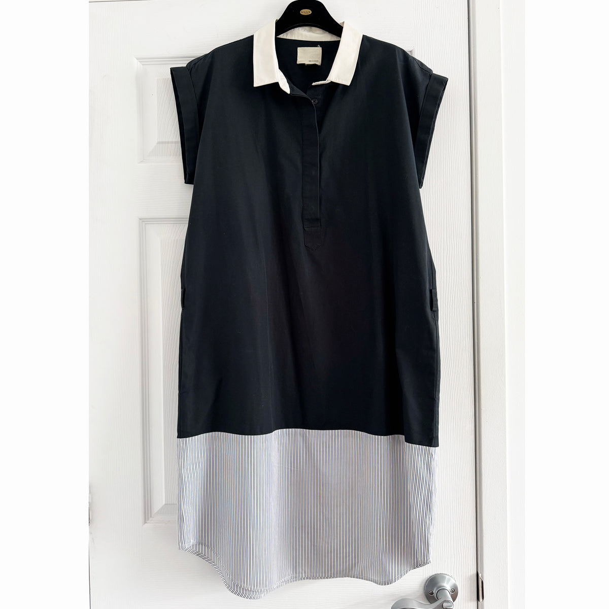 Band of Outsiders Shirtdress in Black/Stripe Combo, size "4"