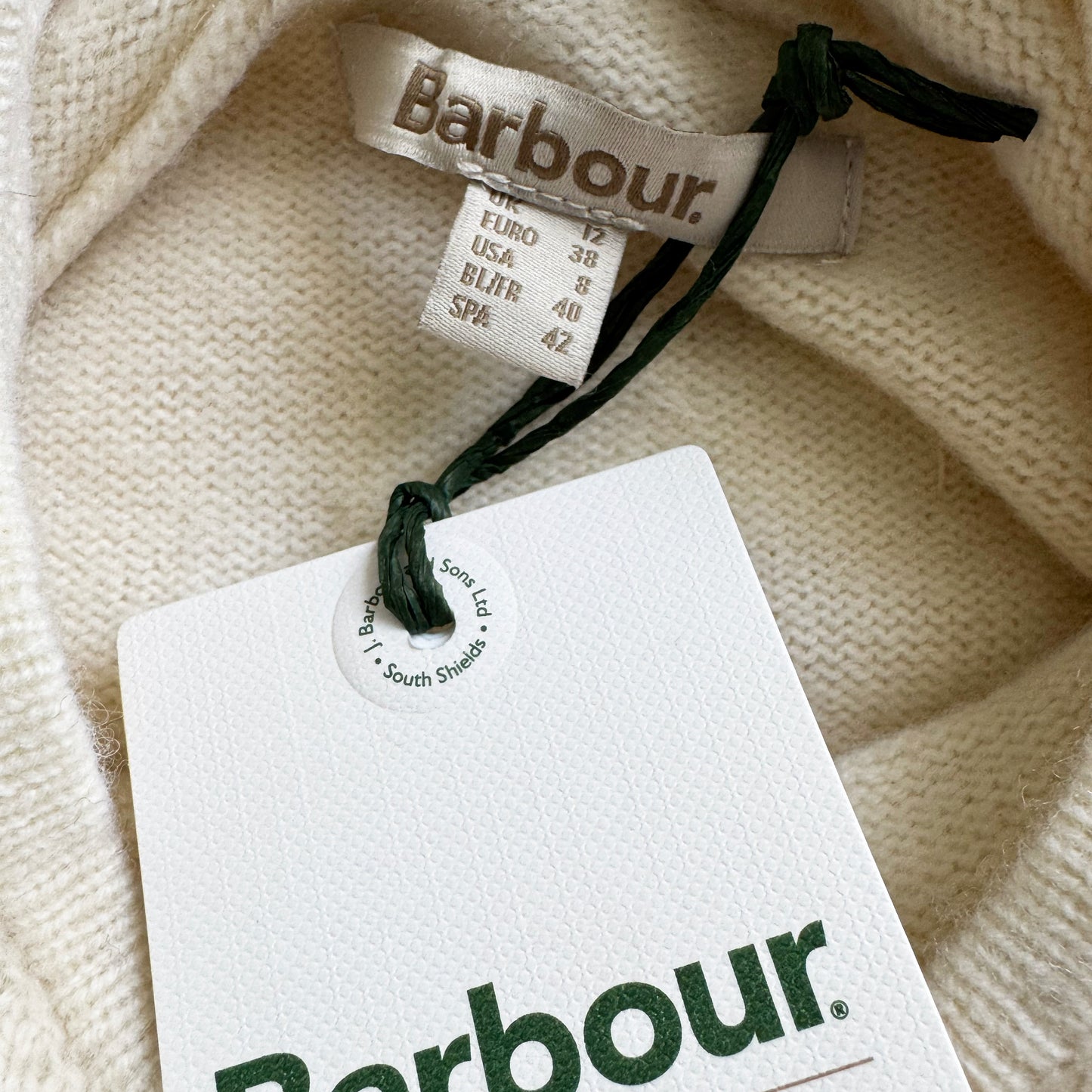 Barbour Evette Ladies Knitted Hoodie in "Birch", size 8US/12Uk
