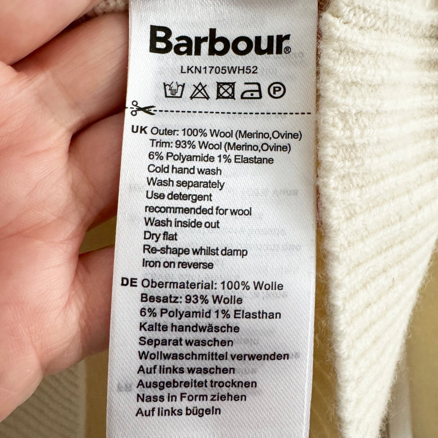 Barbour Evette Ladies Knitted Hoodie in "Birch", size 8US/12Uk