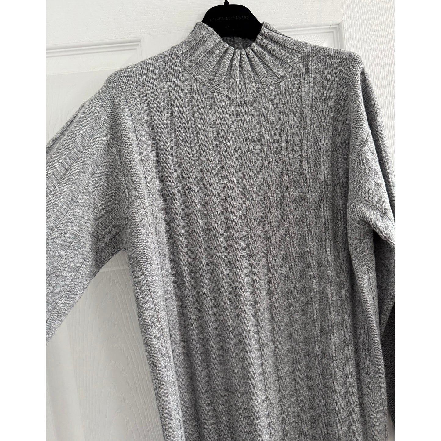 Barbour "Sophia" Ribbed Knit Dress in Grey, size Small