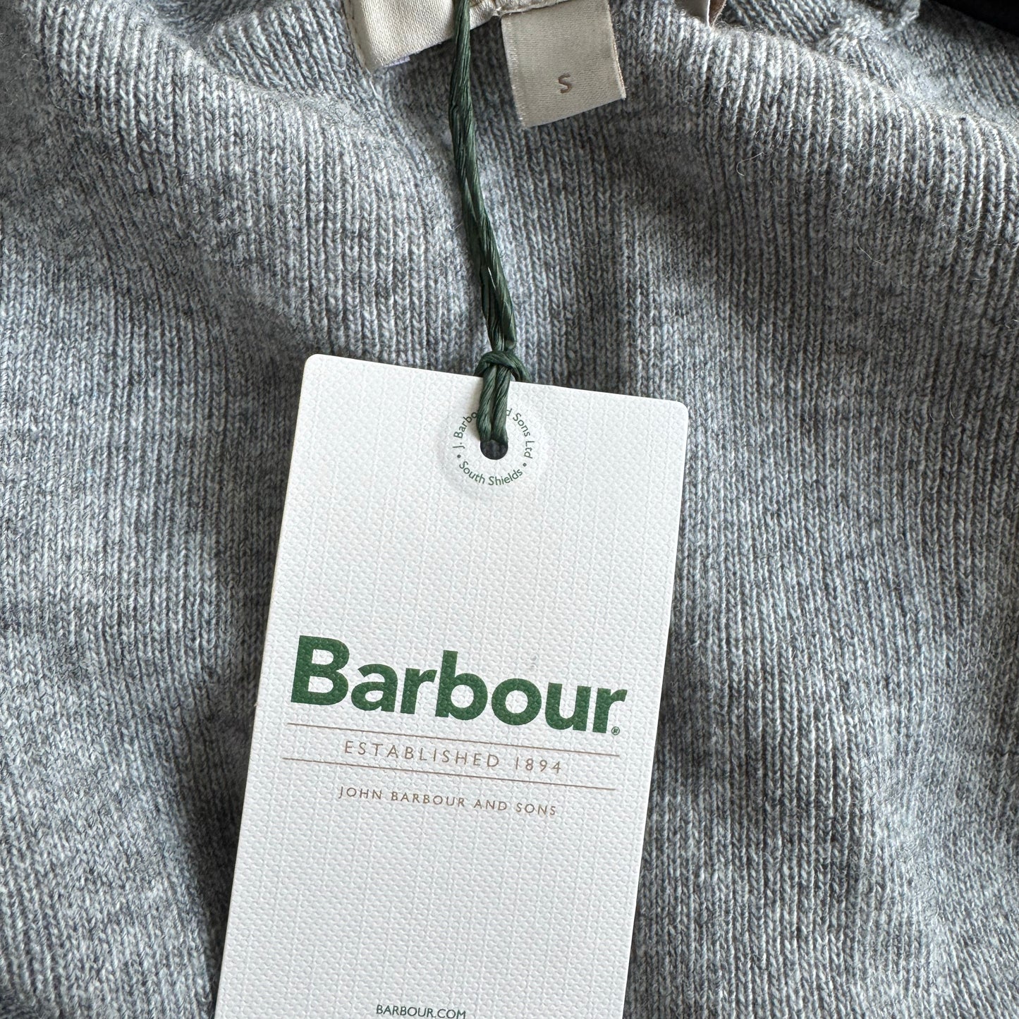 Barbour "Sophia" Ribbed Knit Dress in Grey, size Small