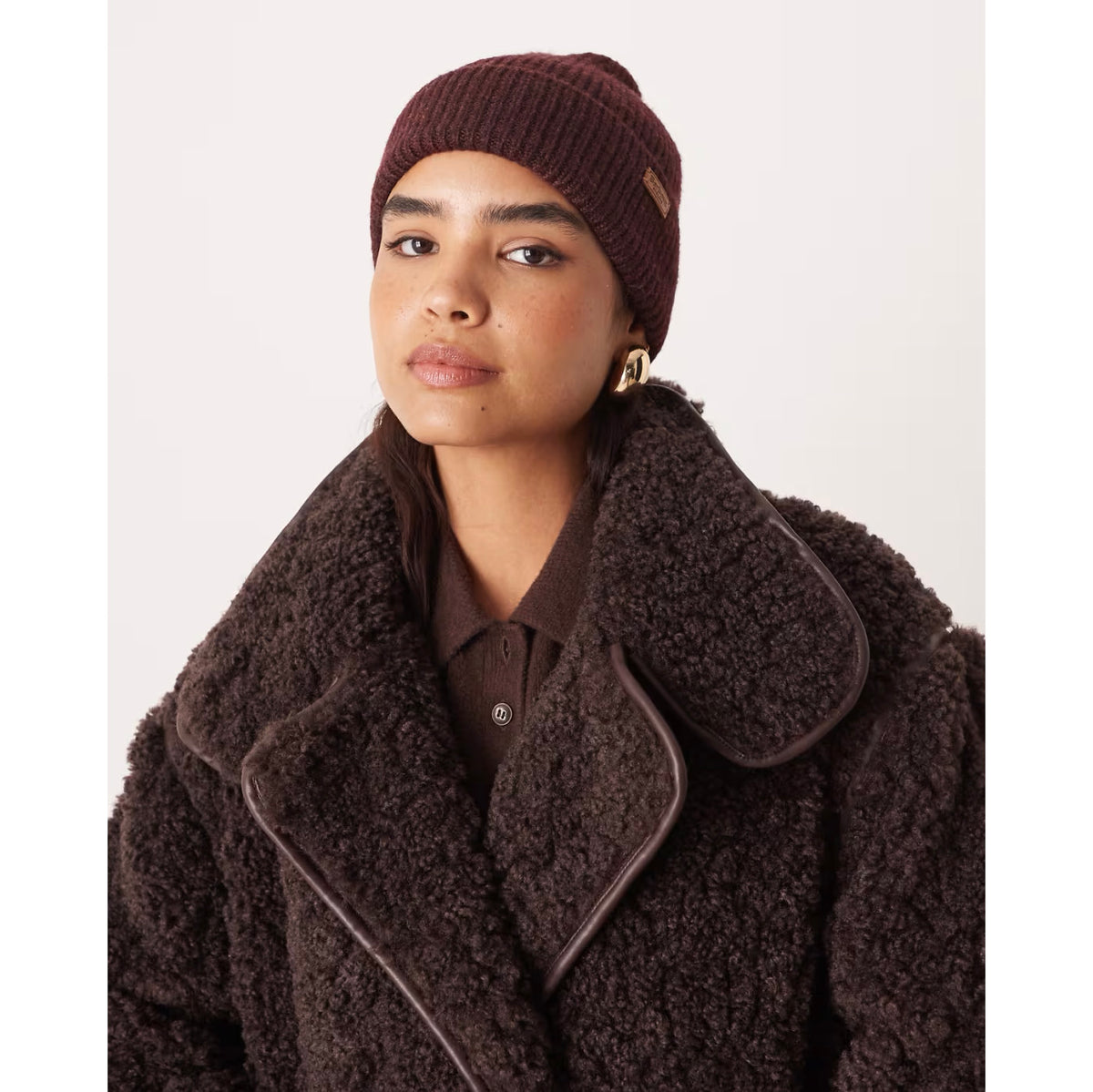 Barbour "Pendle" Beanie Hat in "Wine"