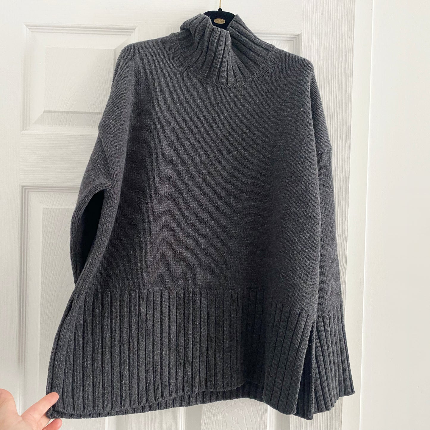 Barbour "Serena" Turtleneck in Charcoal Grey, size US4/UK8