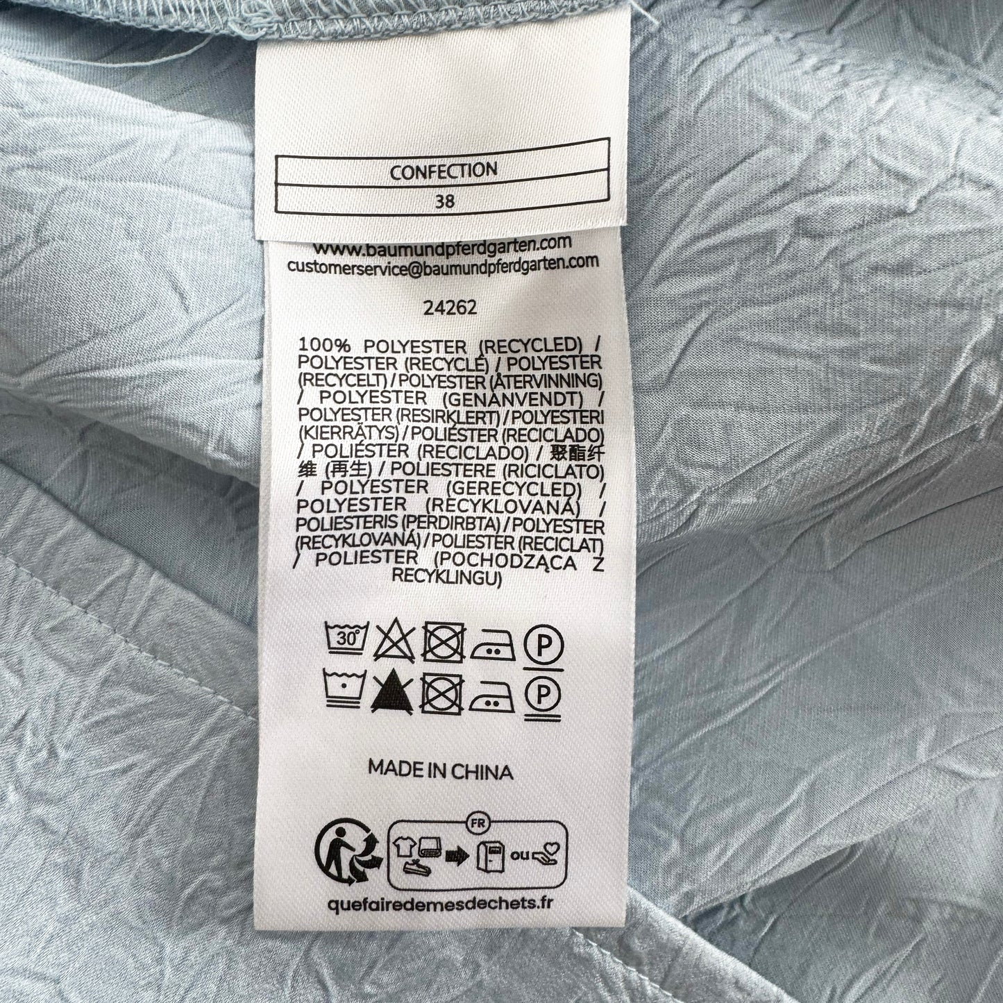 Baum Und Pferdgarten "Atalia" Gathered Satin Dress in Blue, size 38