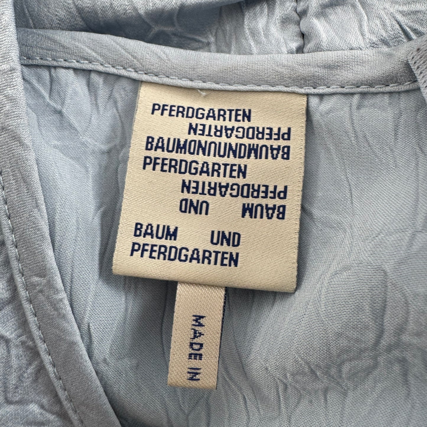 Baum Und Pferdgarten "Atalia" Gathered Satin Dress in Blue, size 38