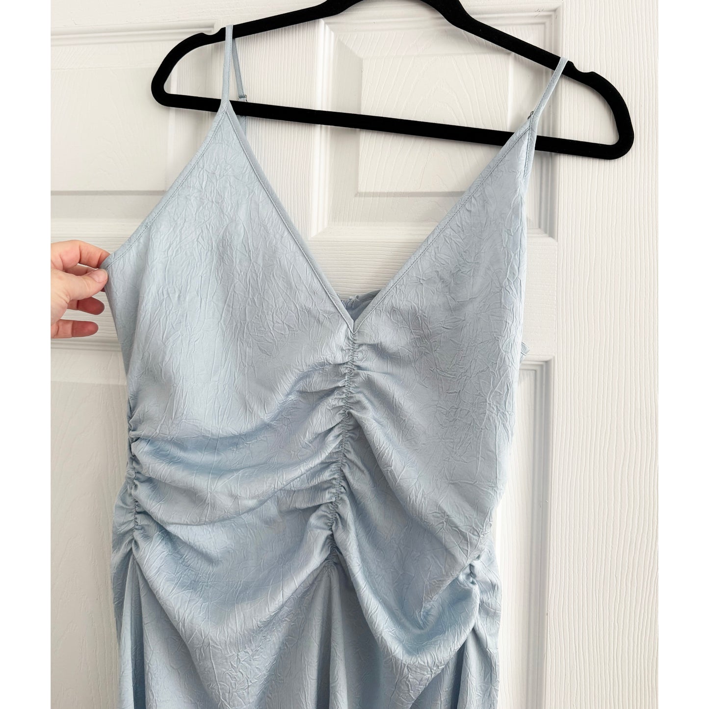 Baum Und Pferdgarten "Atalia" Gathered Satin Dress in Blue, size 38