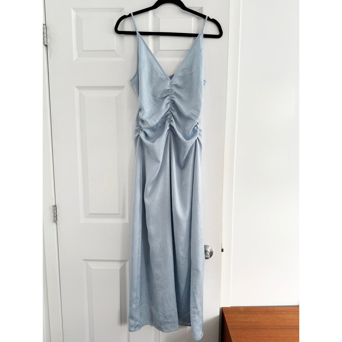 Baum Und Pferdgarten "Atalia" Gathered Satin Dress in Blue, size 38