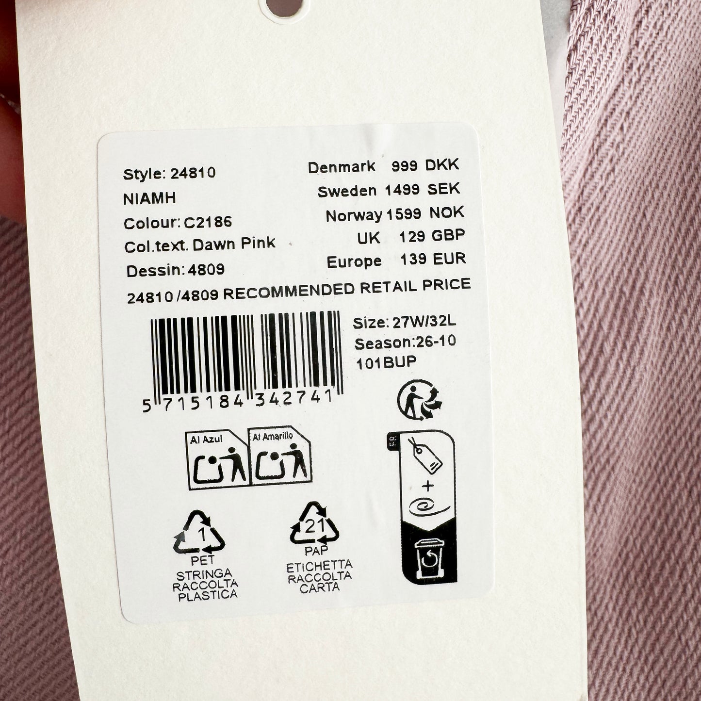 Baum und Pferdgarten "Miamh" Shorts in "dawn pink", size 27