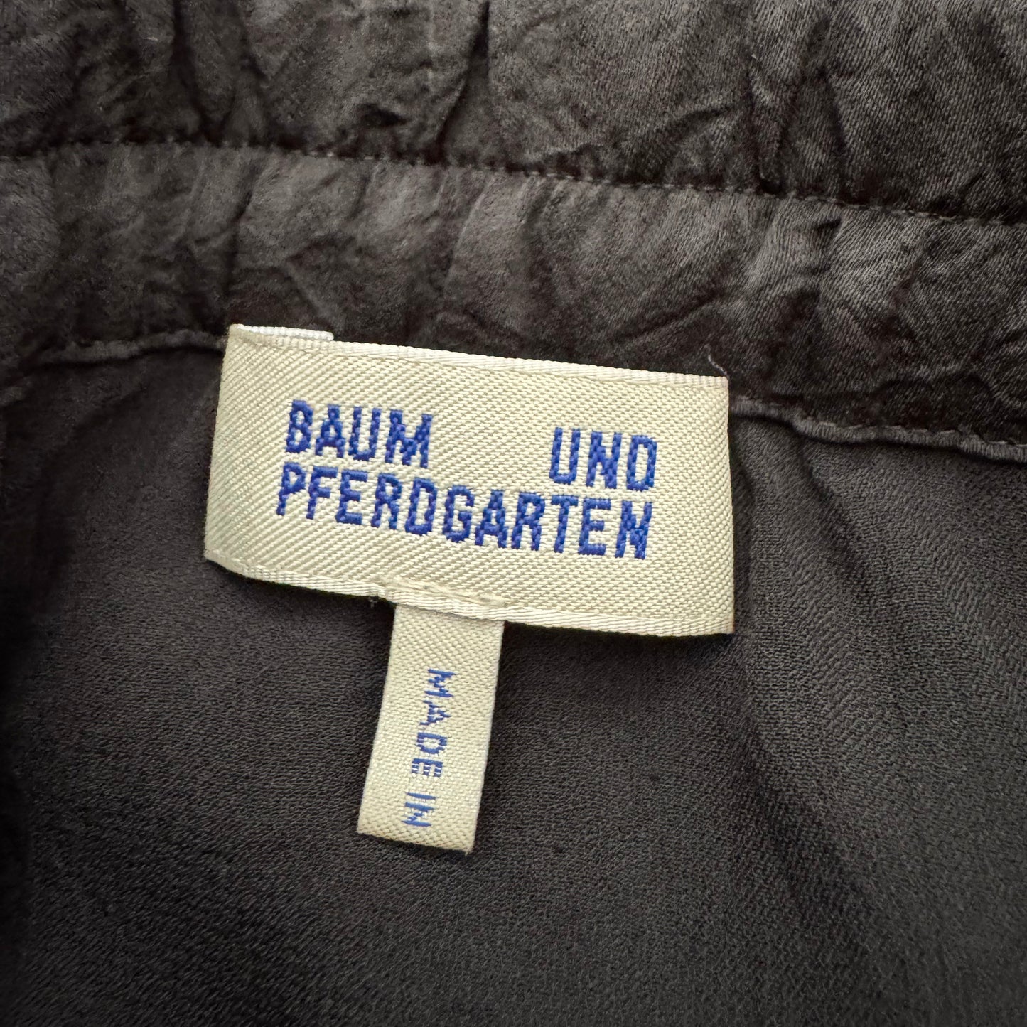 Baum und Pferdgarten Black Satin Skirt w Lace Trim, size 36