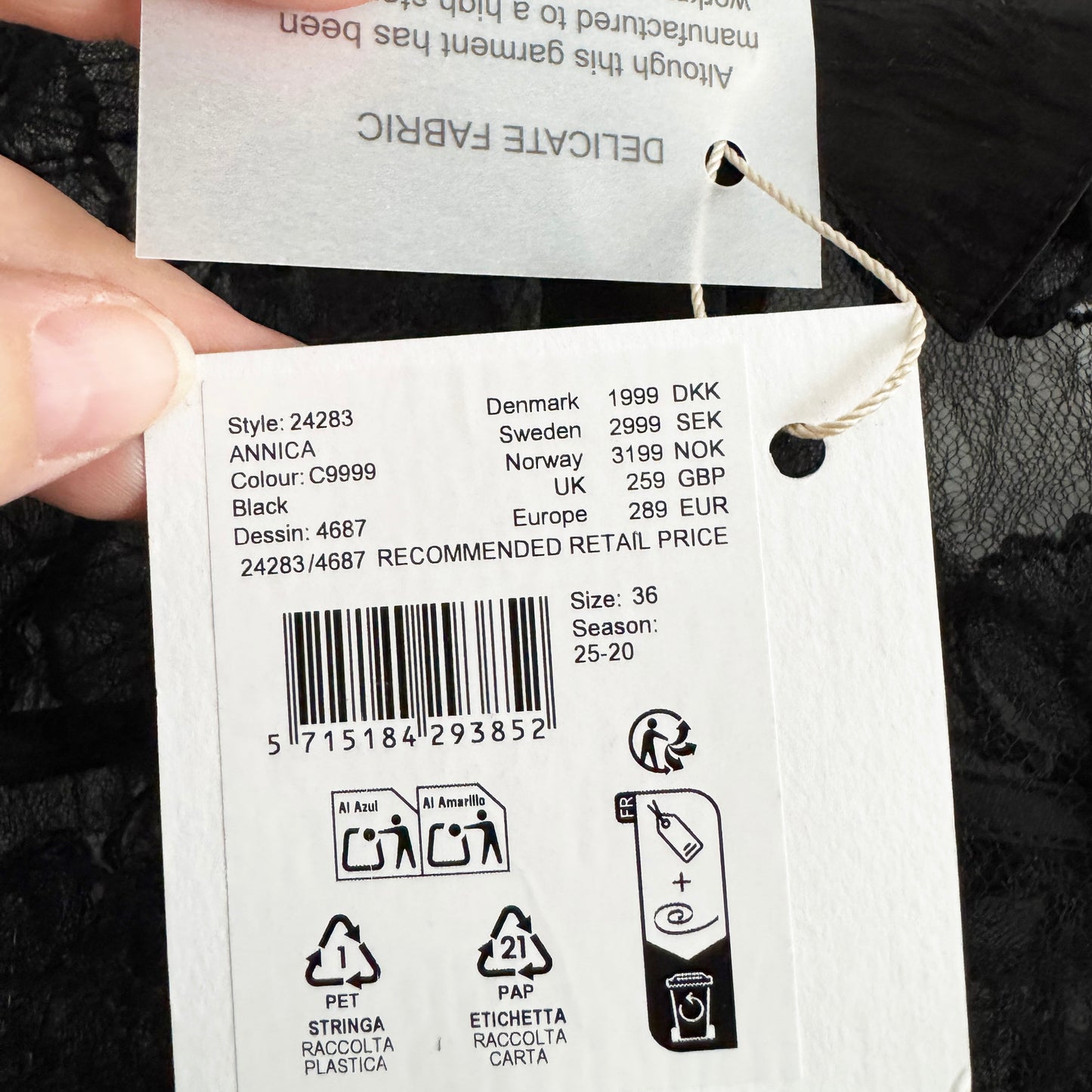 Baum und Pferdgarten "Annica" Lace Blouse in Black, size 36