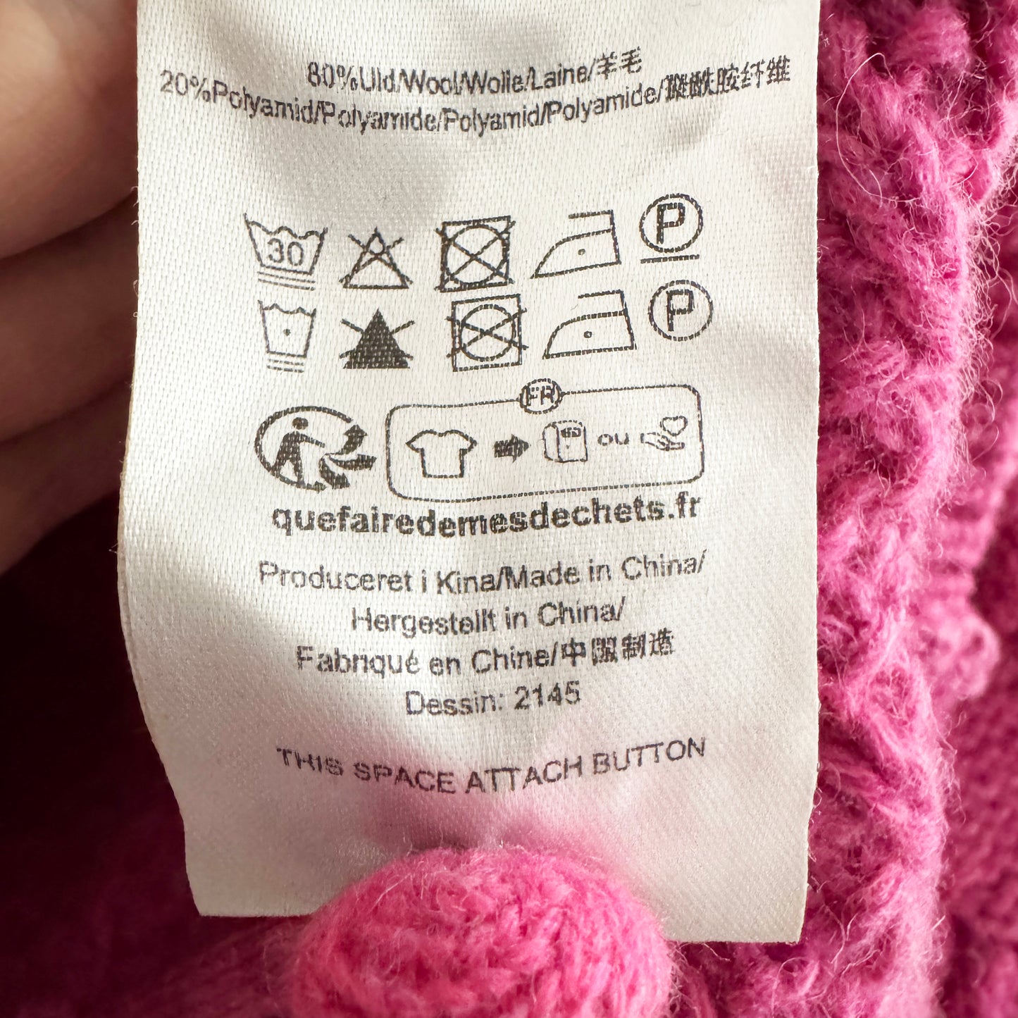 Baum und Pferdgarten "Cristina" Cable Knit Cardigan in Pink, Size Small
