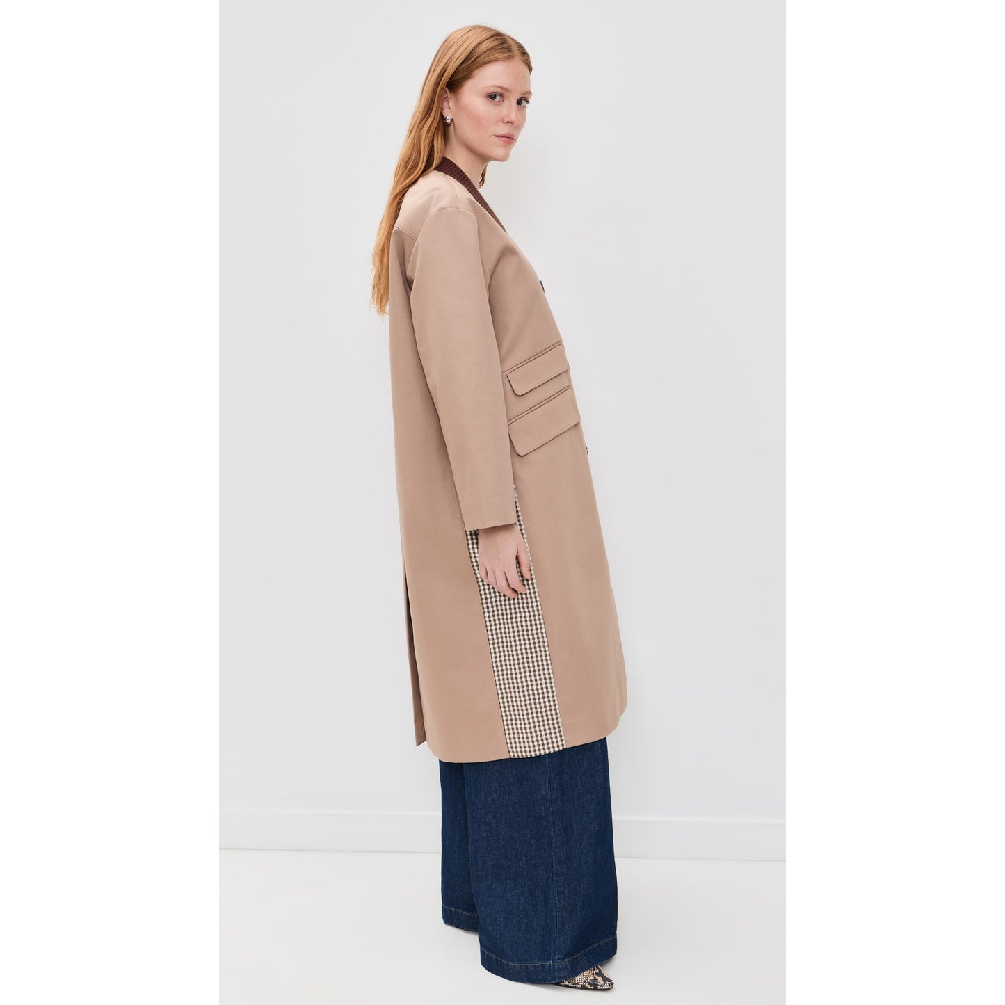 Baum und Pferdgarten "Dagny" Trench in "Portabella Camel Check", size 36 (fits size 4)