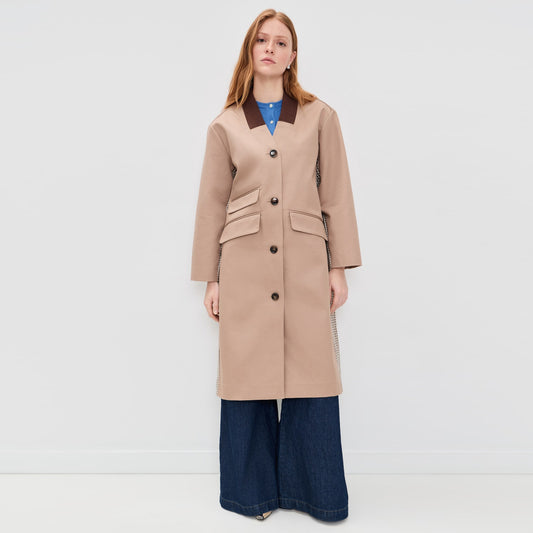 Baum und Pferdgarten "Dagny" Trench in "Portabella Camel Check", size 36 (fits size 4)
