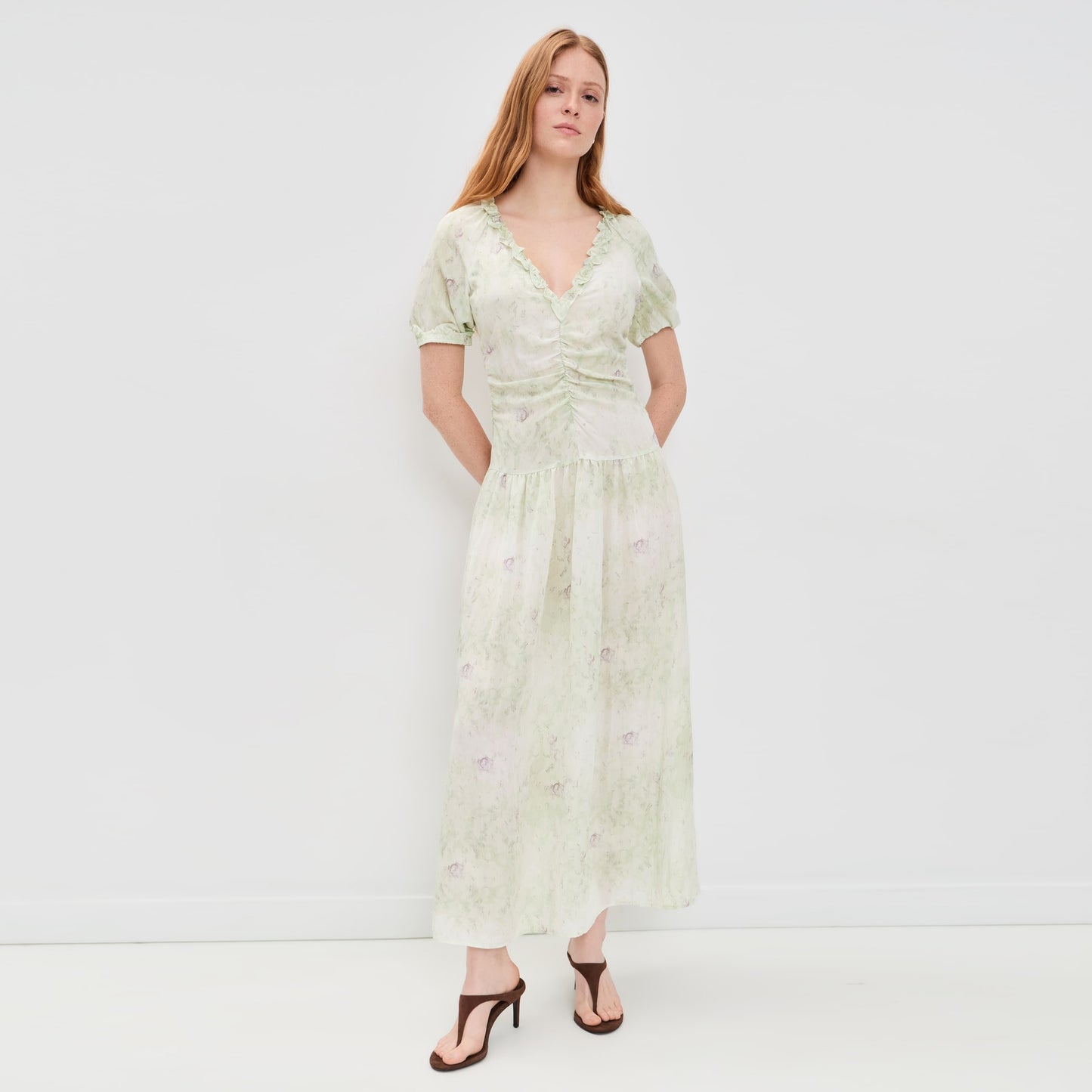 Baum und Pferdgarten "Abelline" Drop Waist Dress in "Distorted Green Flower", size 36
